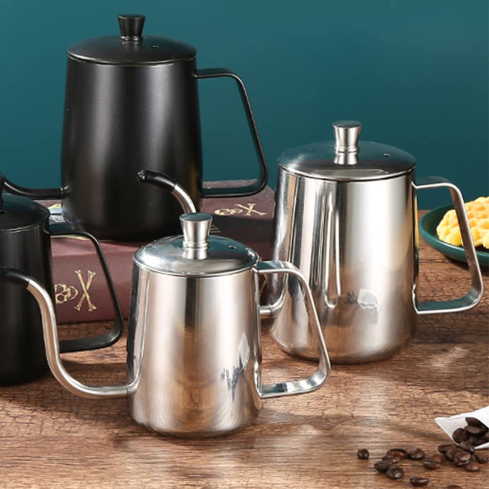 600ML Stainless Steel Gooseneck Kettle with Thin Spout - Premium Coffee Pour Over Kettle for Precision Brewing, Drip Coffee, Tea & Pour Over Coffee Maker - Perfect for Home Baristas & Coffee Enthusiasts
