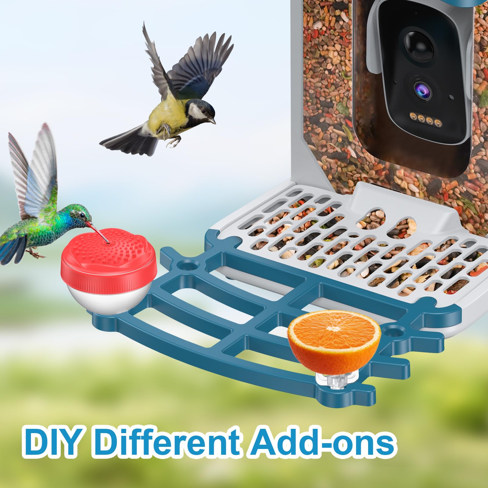 Smart Bird Feeder Camera with Solar Power - 4MP HD Wireless Bird Watching Camera, AI Identifies 11,000+ Species, Squirrel Proof Design, Real-Time Alerts & Auto Capture - Perfect for Backyard Bird Watching, Nature Lovers & Wildlife Monitoring