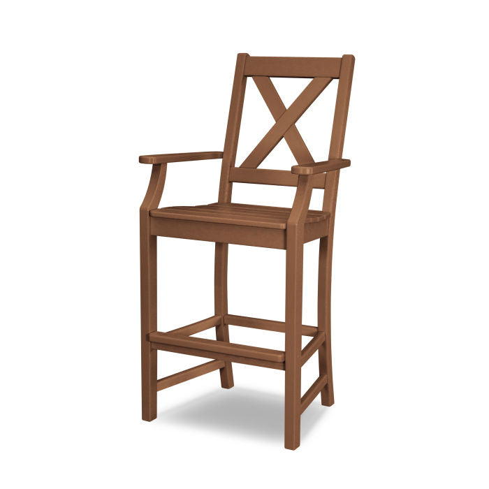 POLYWOOD Braxton Bar Arm Chair - Weather-Resistant Outdoor Dining Chair for Patio, Deck, or Poolside - Durable & Comfortable Seating Solution