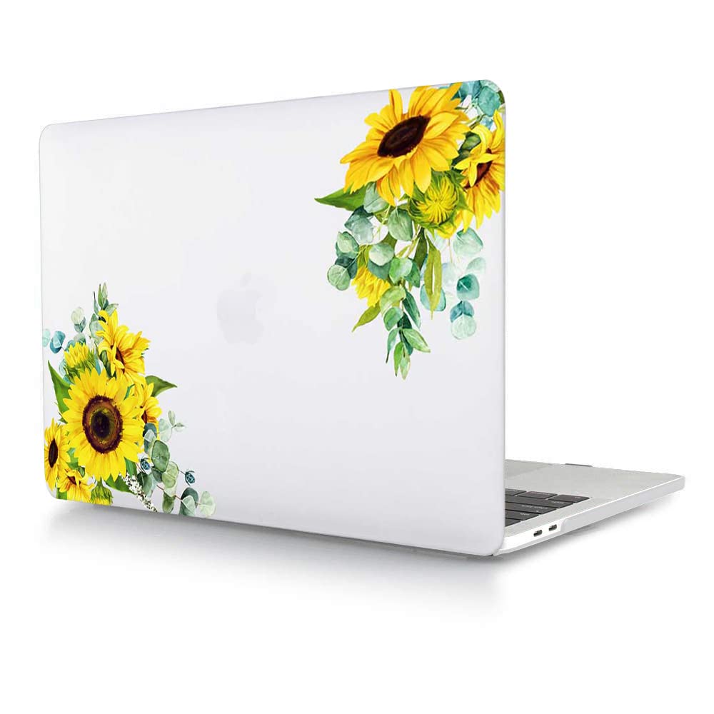 Durable Hard Shell Case for MacBook Pro 14 Inch 2021 (Model A2442 M1 Pro/Max) - Shockproof Protective Cover with Touch ID Access - Sunflower Design - Perfect for Work, Travel & School Protection