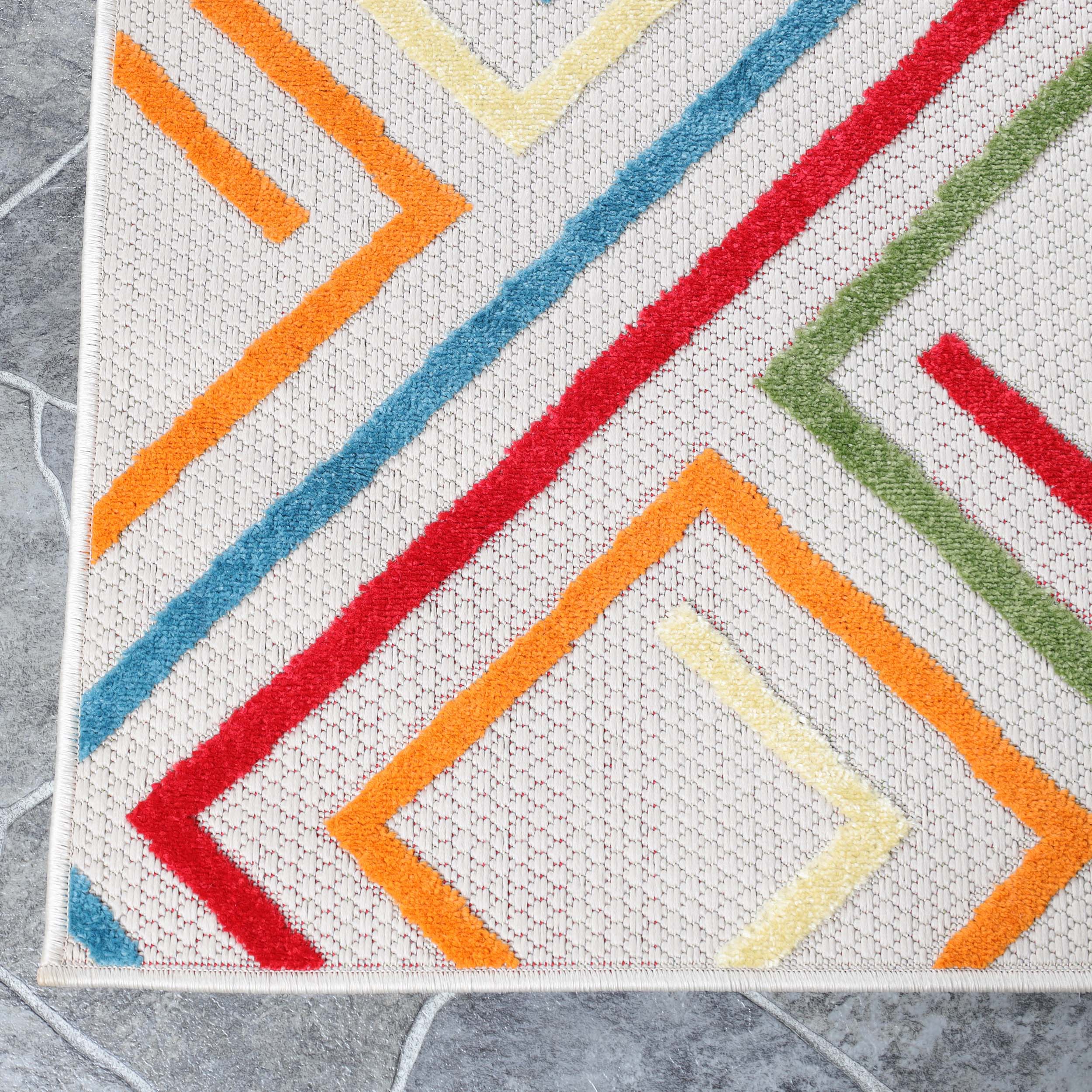 Stylish Geometric Modern Indoor Outdoor Area Rug - Perfect for Living Room, Patio, and Bedroom Decor