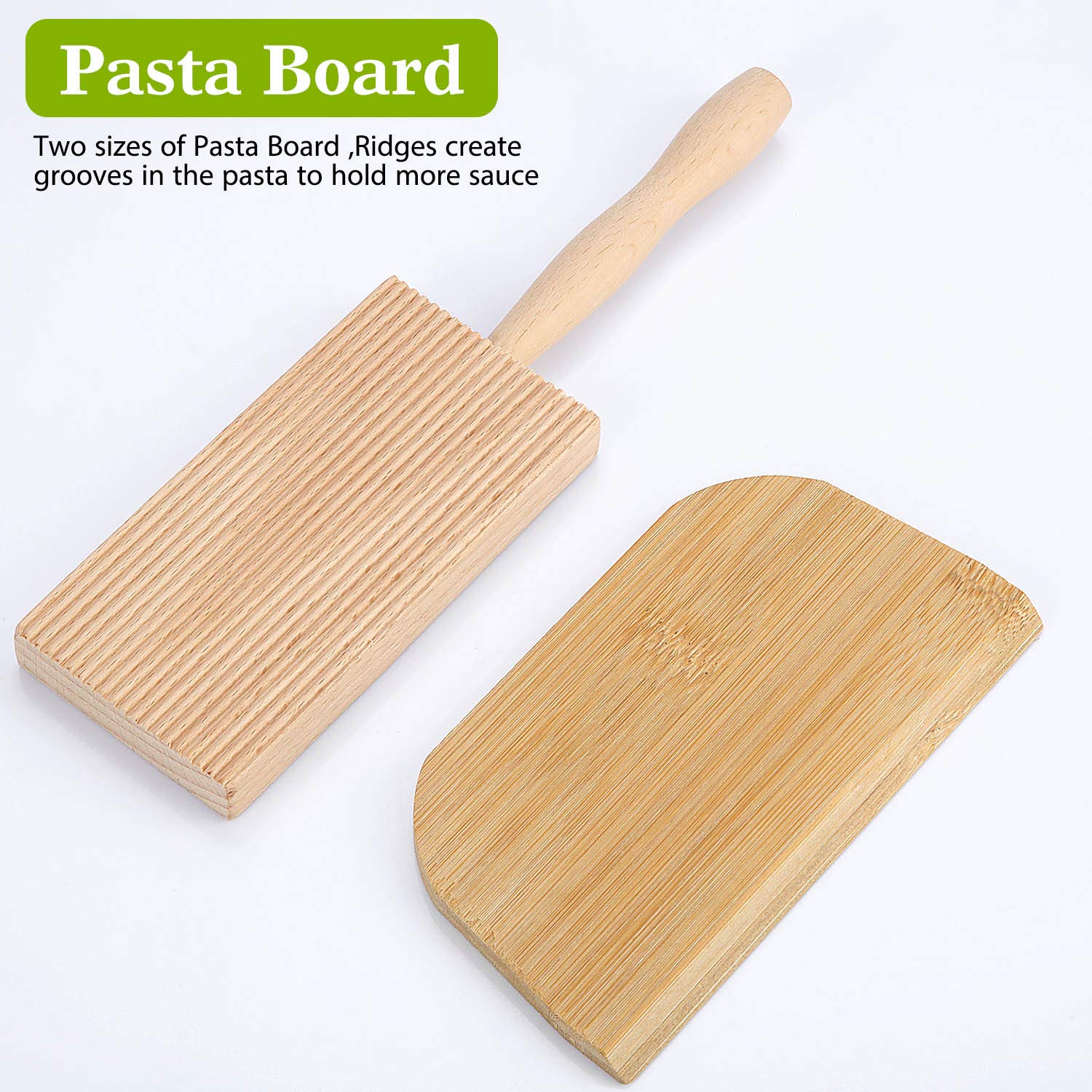 8 Inch Beechwood Gnocchi Paddle with Dough Scraper - Premium Kitchen Tool for Making Homemade Pasta, Dumplings & Gnocchi - Perfect for Italian Cooking & Baking Enthusiasts