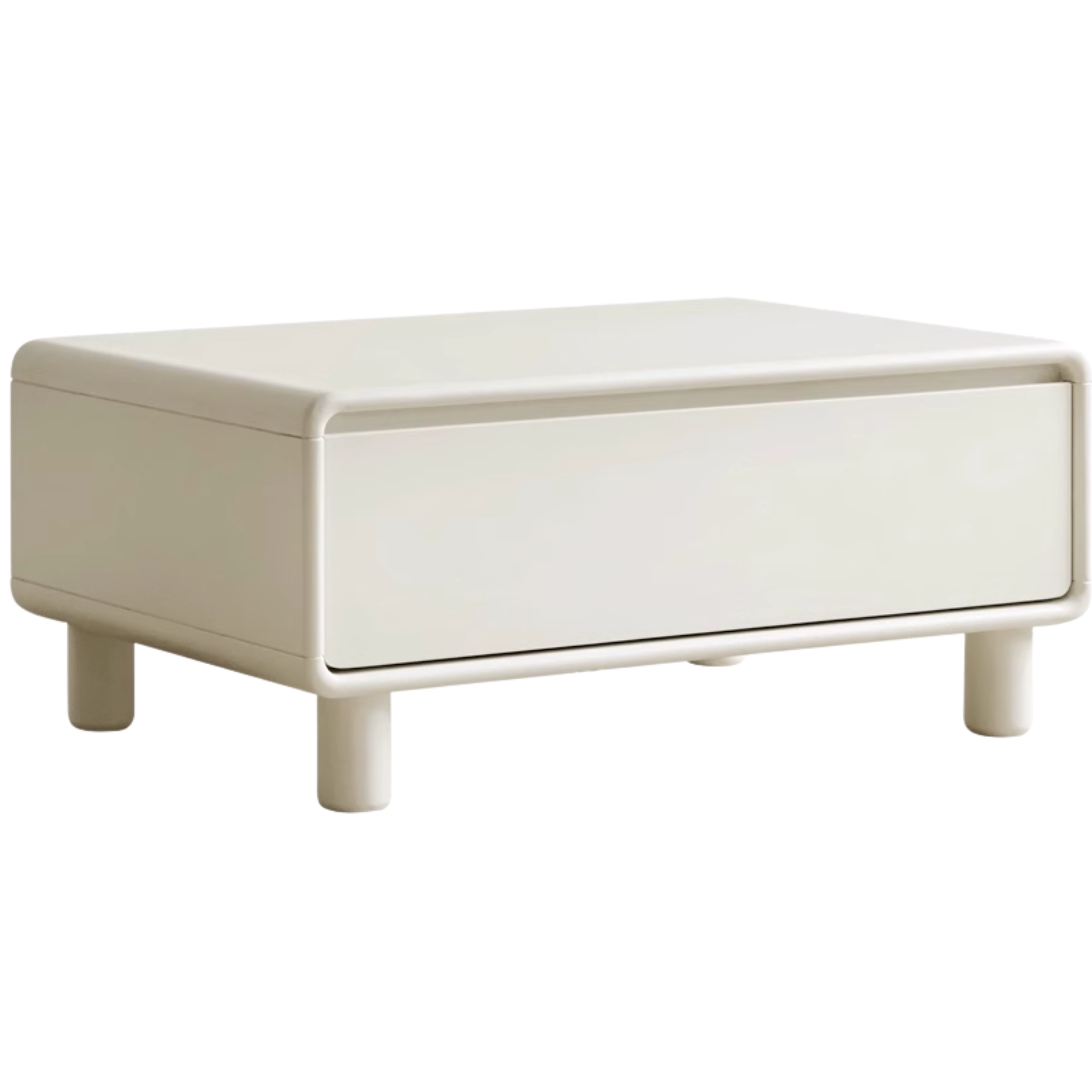 Modern Oak Solid Wood Coffee Table - Cream Finish, Minimalist Design for Living Room, Lounge, or Office - Durable & Stylish Home Decor