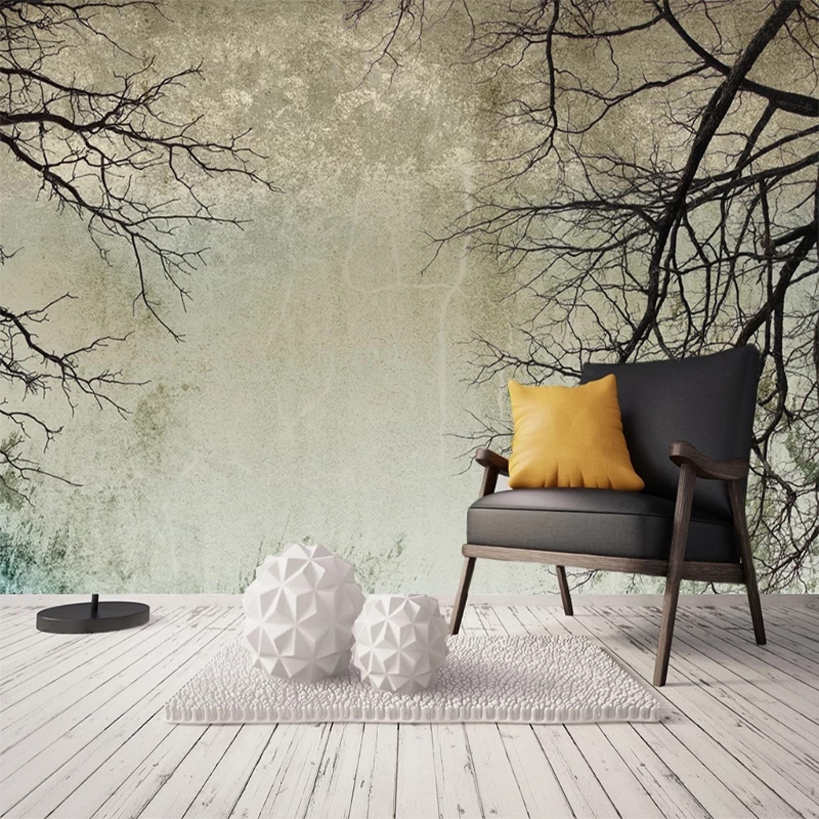 Nordic Style Abstract Branches Peel and Stick Wallpaper - Large Self-Adhesive Mural for Bedroom, Living Room, Study - 400cm x 280cm - Easy DIY Home Decor for Modern Interior Design