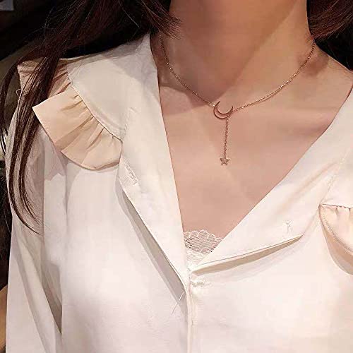 Crescent Moon and Star Pendant Necklace for Women & Teen Girls - Elegant Silver Jewelry Gift for Birthday, Anniversary & Valentine's Day | Perfect for Everyday Wear, Date Night & Special Occasions