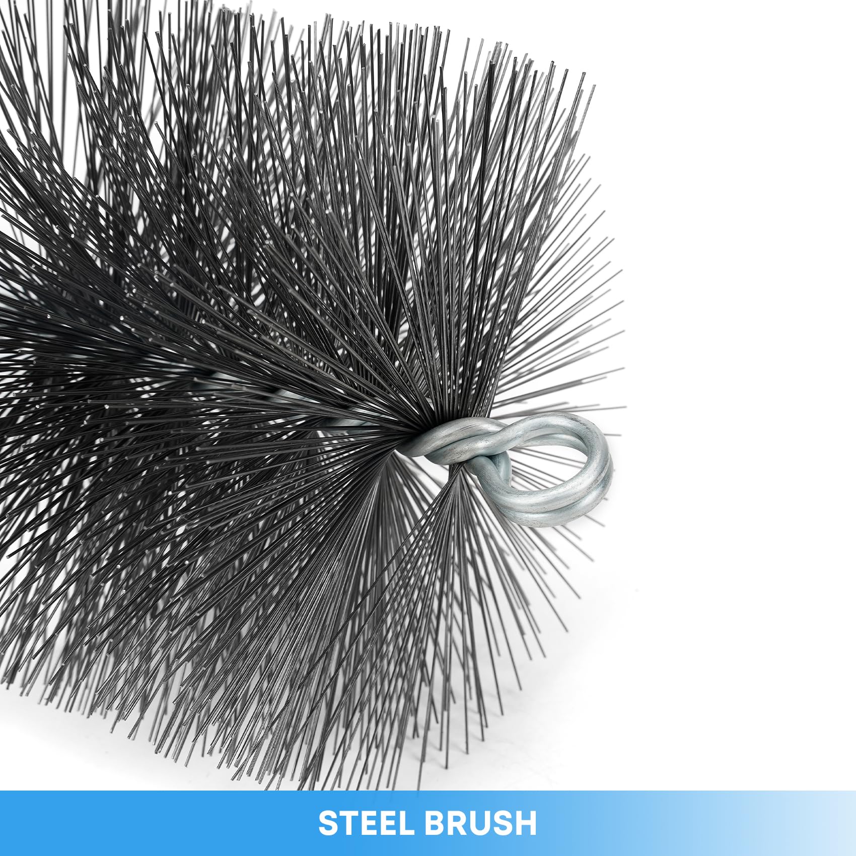 Stanbroil 6 Inch Round Steel Chimney Cleaning Brush - 1/4
