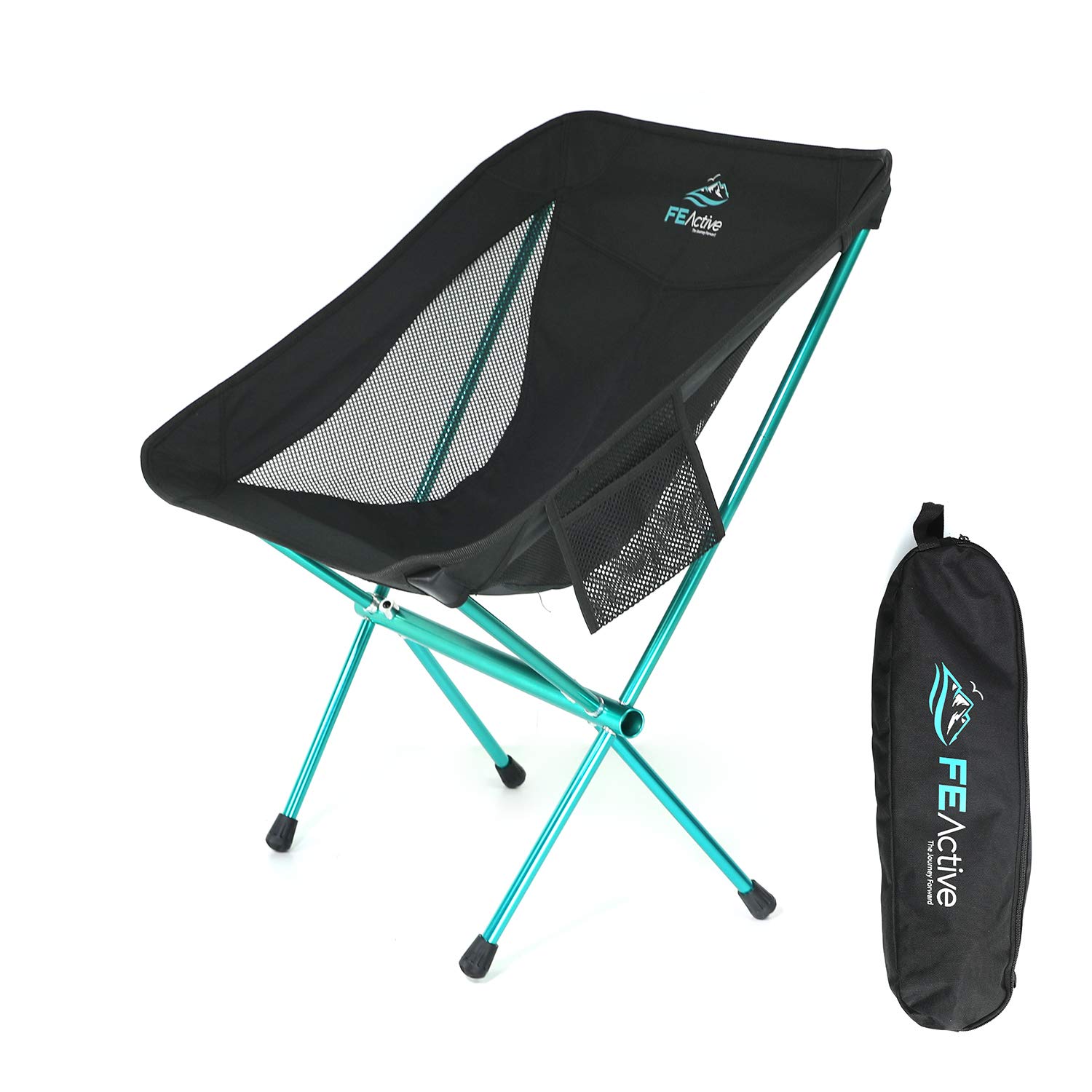 FE Active Folding Camping Chair - Compact Lightweight & Portable Outdoor Chair for Adults & Kids | Perfect for Camping, Travel, Backpacking, Fishing, Beach & Picnic | Designed in California USA