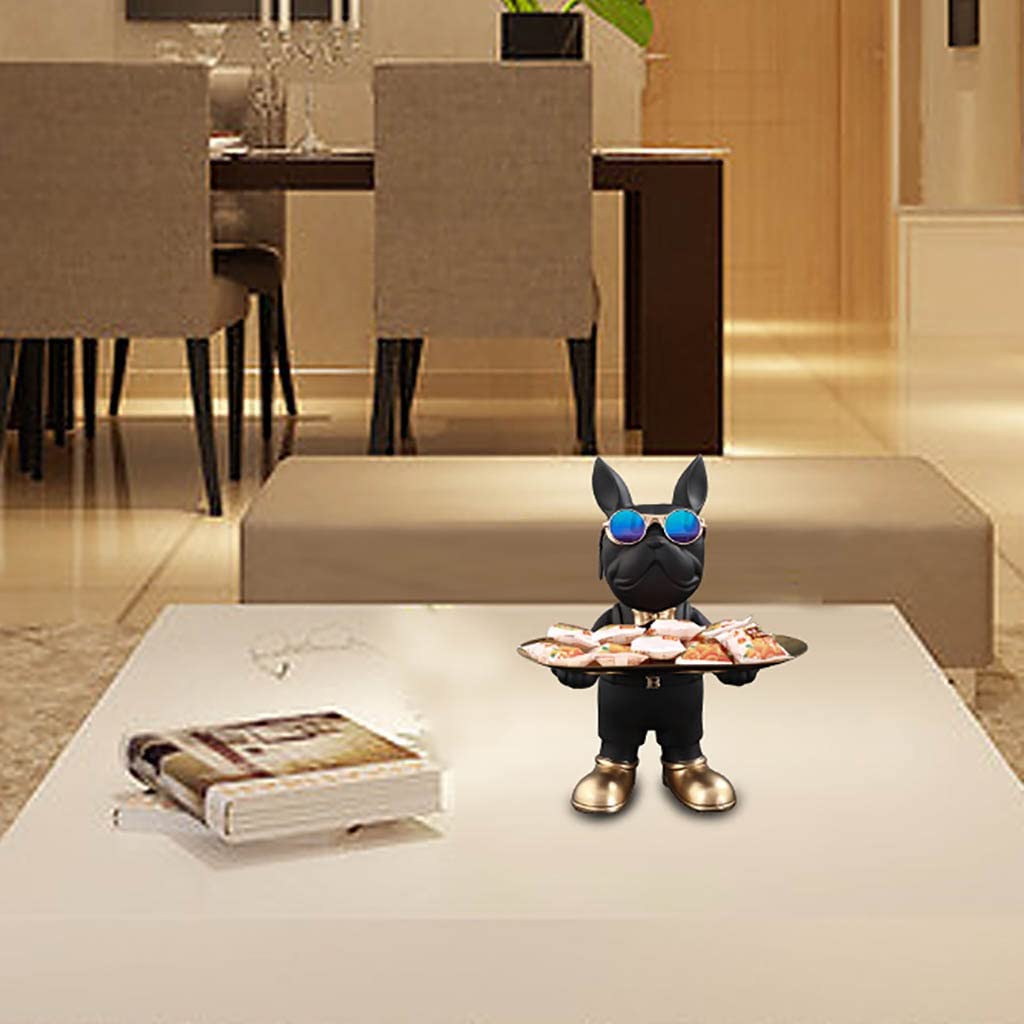 French Bulldog Decorative Tray - Multifunctional Trinket Dish, Jewelry Holder & Piggy Bank | Green Home Office Desk Organizer for Snacks, Coins & Accessories | Perfect for Living Room, Bedroom & Gift Giving (Size B)