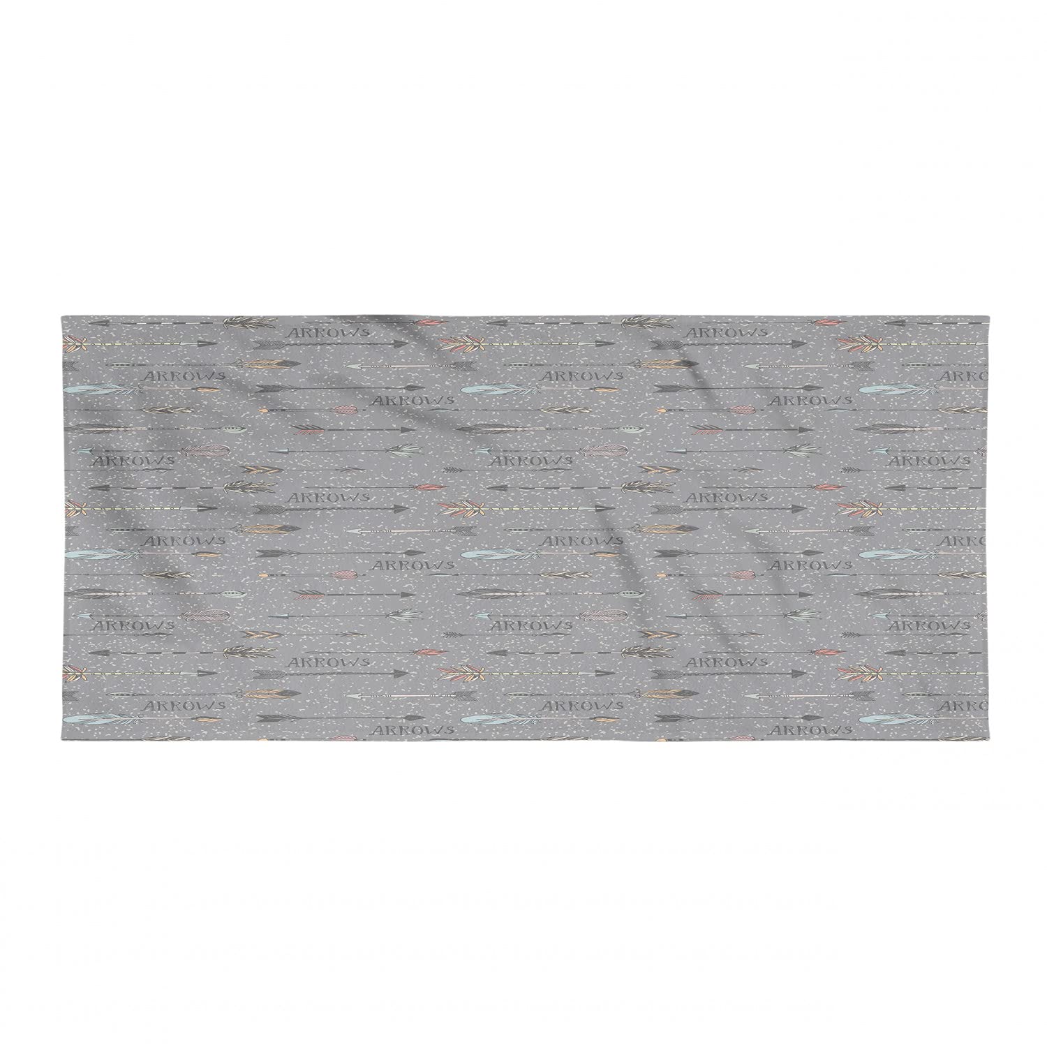 Ambesonne Quick Dry Microfiber Backpacking Towel - Soft, Absorbent & Compact for Camping, Hiking & Travel - Grunge Style Arrow Design on Spotted Background in Dimgray & Multicolor - Perfect for Outdoor Adventures, Beach Trips & Gym Use