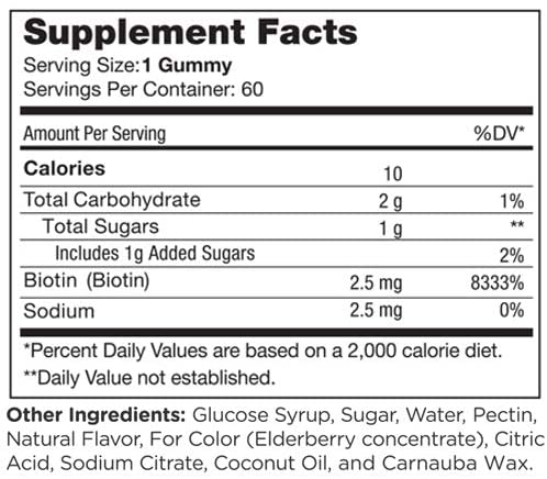 Chapter One Biotin Gummies 60 Count - Hair Growth & Nail Strength Supplement for Women & Men - Supports Healthy Skin & Energy - Delicious Berry Flavor - Perfect for Daily Wellness Routine