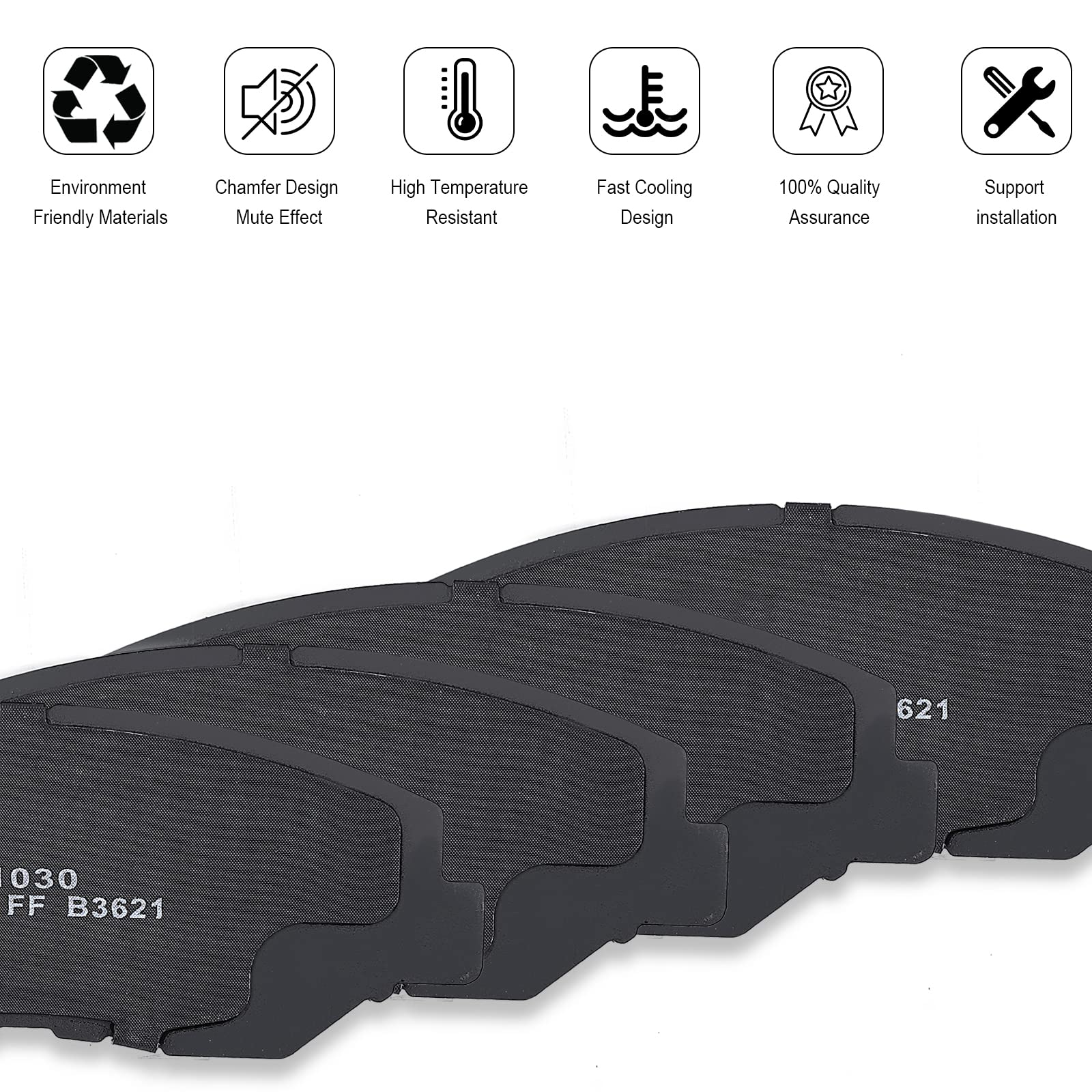 GARVEE 4-Piece Premium Ceramic Disc Front Brake Pads Set - Compatible with Chevy Sonic 2012-2017, Volt 2011-2013, Cruze 2011-2015 & Cruze Limited 2016 - High-Performance Braking for City Commuting & Highway Driving