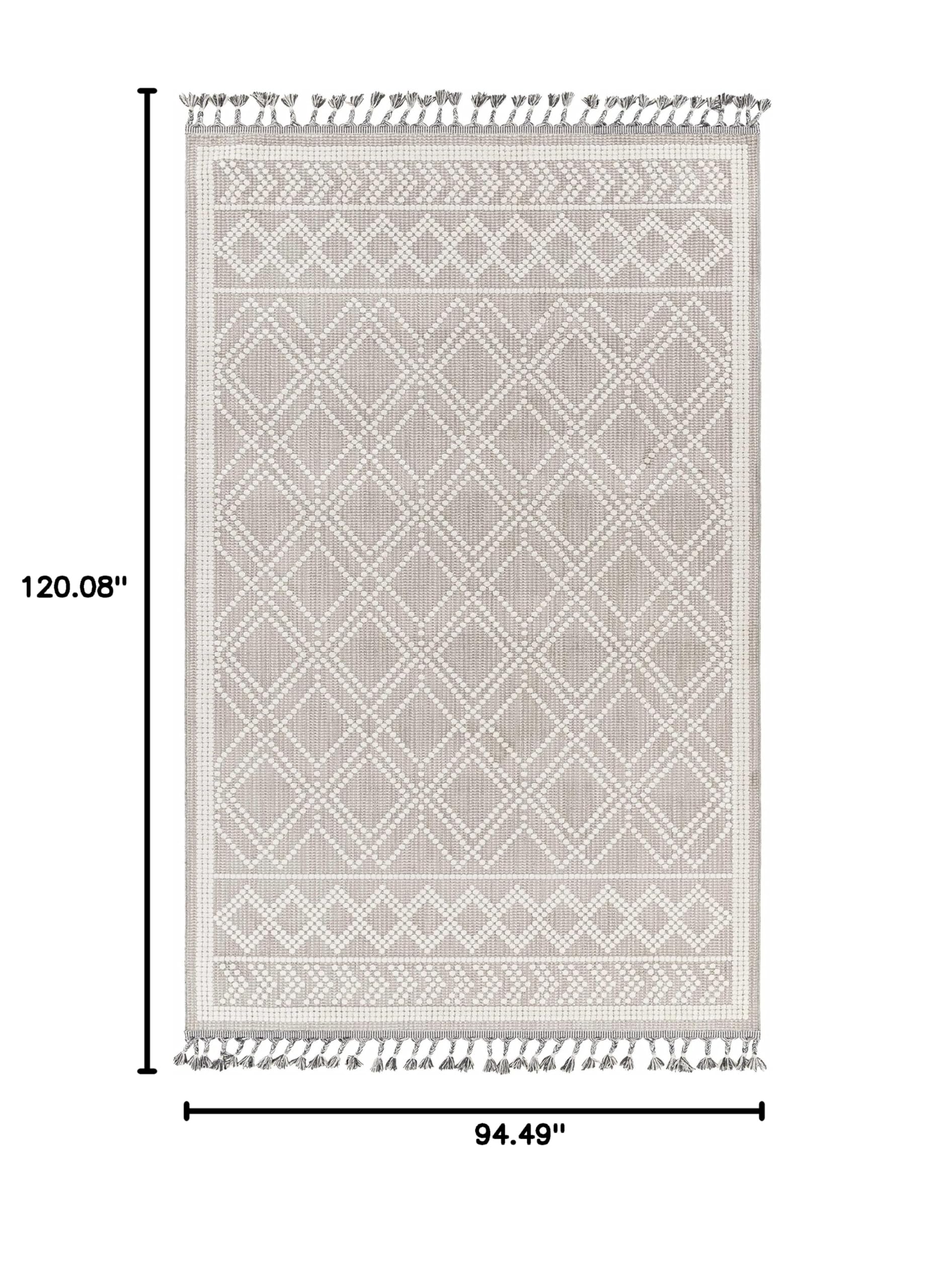 Hauteloom Taye Modern Area Rug for Living Room and Bedroom - Soft Gray and Green - 7'10