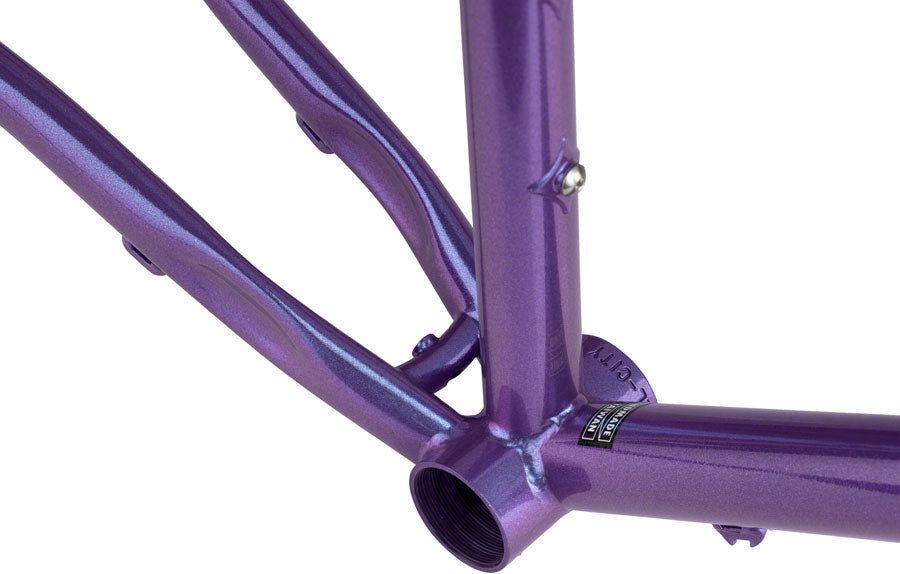 All City Super Professional Frameset - 700c/650b Steel Road Bike Frame in Hollywood Violet (43cm) | Perfect for Urban Commuting & Gravel Riding