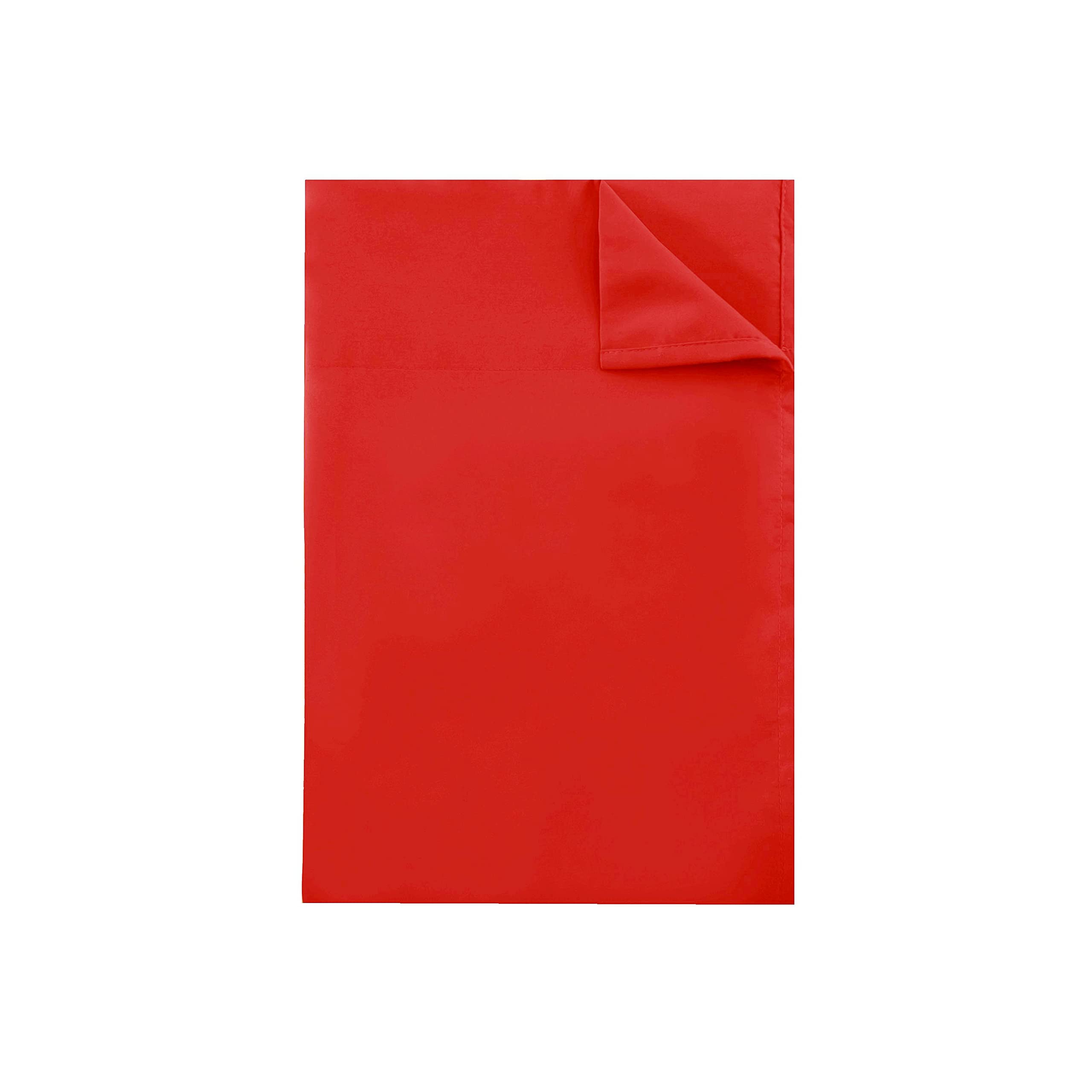 Premium 800 Thread Count Full Size Cotton Flat Sheet - Soft & Breathable Top Bed Sheet - Single Piece (Red) - Perfect for Home, Hotel, or Dorm Room Comfort