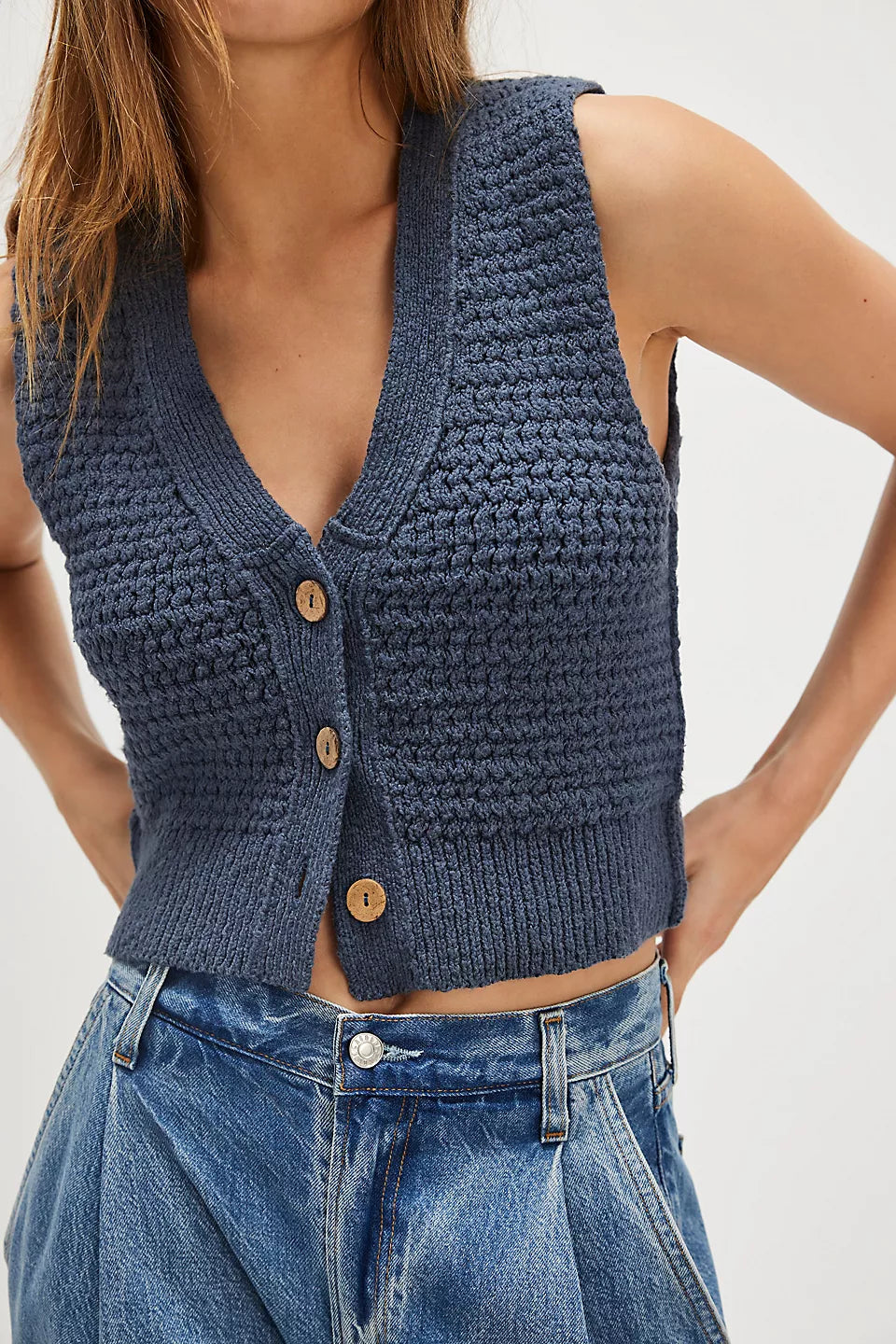 Vintage Indigo Denim Vest for Women - Ava Vest - Stylish & Comfortable for Casual Outfits, Layering, and Boho Fashion