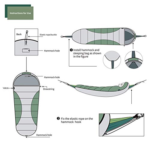 Multifunctional Hammock Sleeping Bag - Warm & Lightweight for Winter Camping, Hiking, Travel - Thermal Insulated Cotton Sleeping Bag for Outdoor Adventures (Green) - Perfect for Backpacking, Picnics, and Cold Weather Camping
