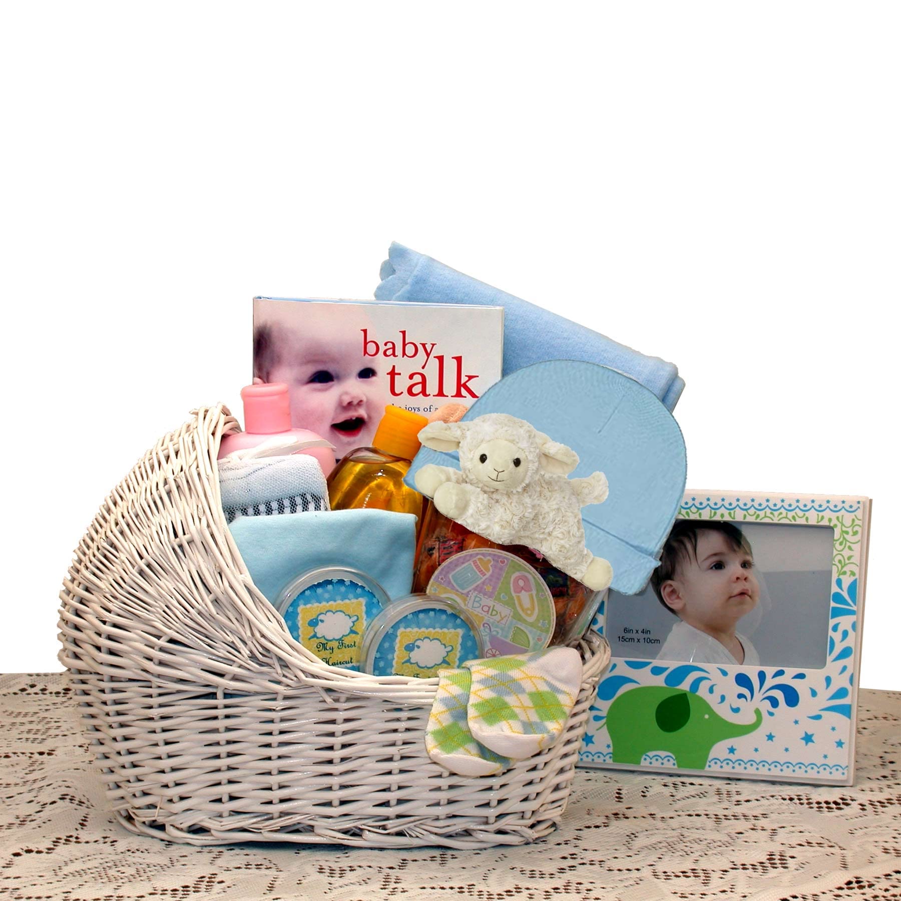 Welcome Baby Bassinet Newborn Gift Basket - Blue, Perfect for Baby Showers, Nursery Decor & New Parent Gifts (89062) | Soft & Safe Sleeping Solution for Infants