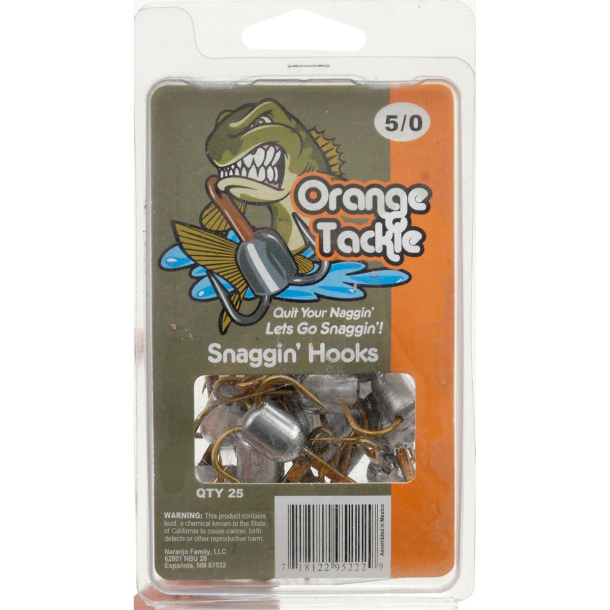 Orange Snagging Hooks - 25 Pack Heavy Duty Fishing Hooks for Bass, Catfish, and Saltwater Fishing - Perfect for Freshwater and Saltwater Anglers