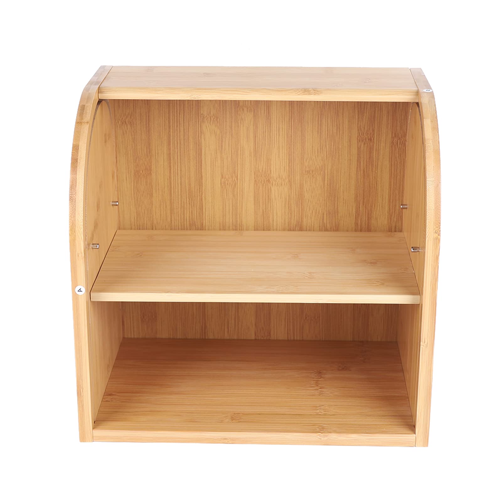 Double Layer Wooden Bread Box with Removable Tray & Arched Door - Large Capacity 2-Tier Bread Storage Container for Kitchen Counter - Perfect for Organizing Bread, Pastries & Baked Goods - Ideal for Home Bakeries, Breakfast Nooks & Farmhouse Style Kitchens