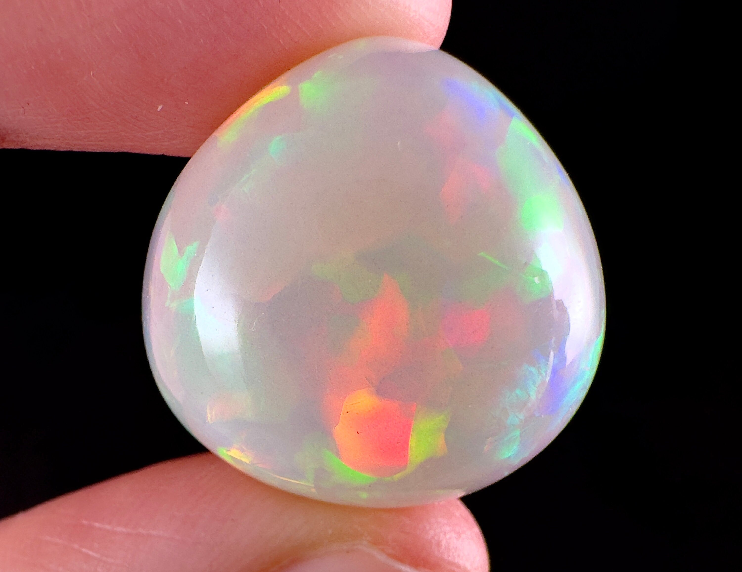 Natural Welo Opal Cabochon Round Gemstone for Jewelry Making - Perfect for Rings, Pendants, and DIY Craft Projects