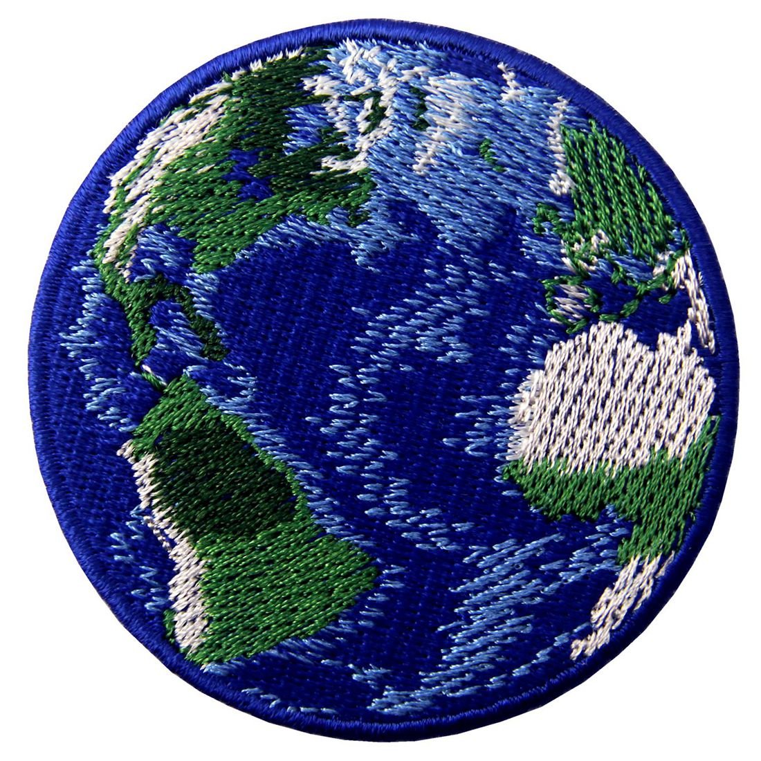 Blue Earth Planet Embroidered Iron On Patch for Jackets, Backpacks & DIY Crafts - Eco-Friendly Sew On Badge for Clothing & Accessories