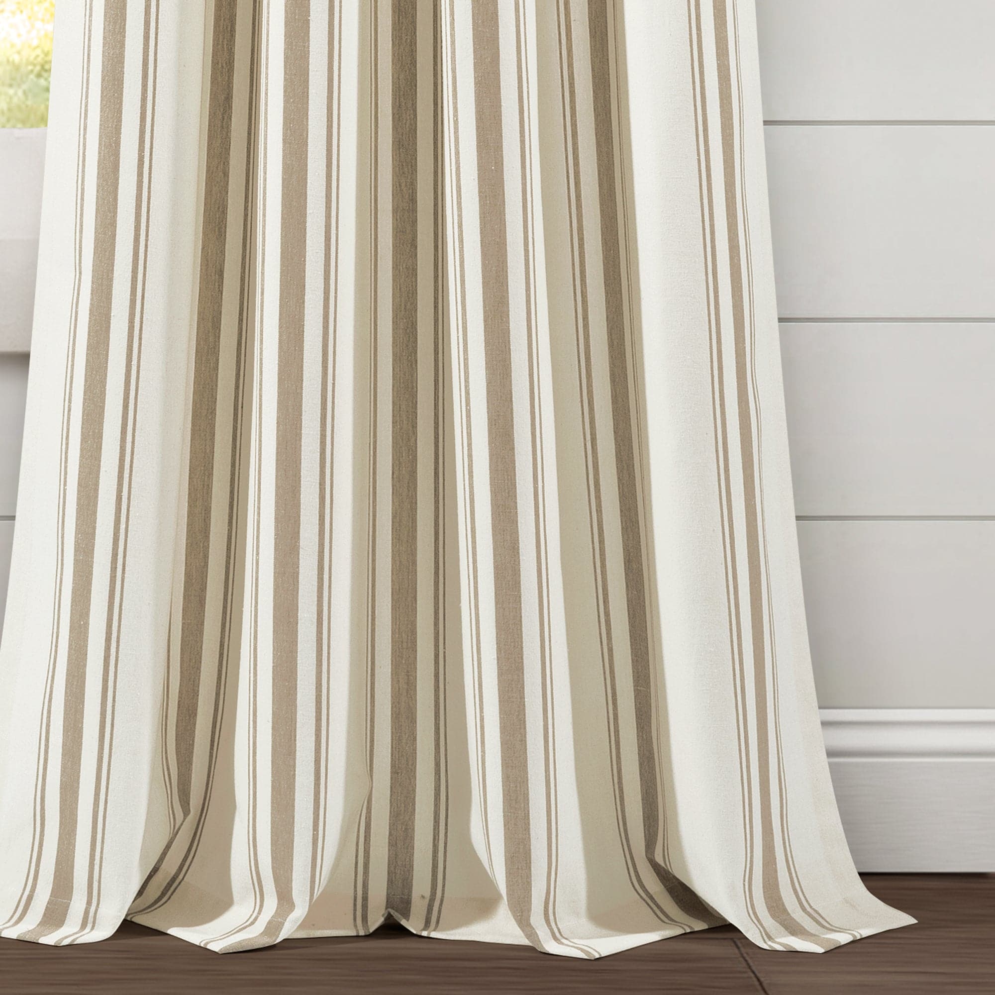 Farmhouse Stripe Yarn-Dyed Recycled Cotton Blend Window Curtain Panel Set - Blackout Thermal Insulated Drapes for Living Room, Bedroom & Nursery (2 Panels, 52x84 Inch) - Perfect for Rustic, Modern & Farmhouse Home Decor