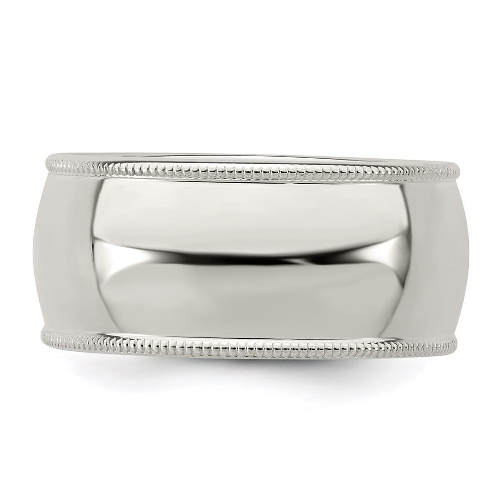 925 Sterling Silver 9mm Half Round Milgrain Band Ring for Women - Elegant Wedding, Engagement & Anniversary Jewelry Gift - Perfect for Bridal, Promise Rings & Special Occasions