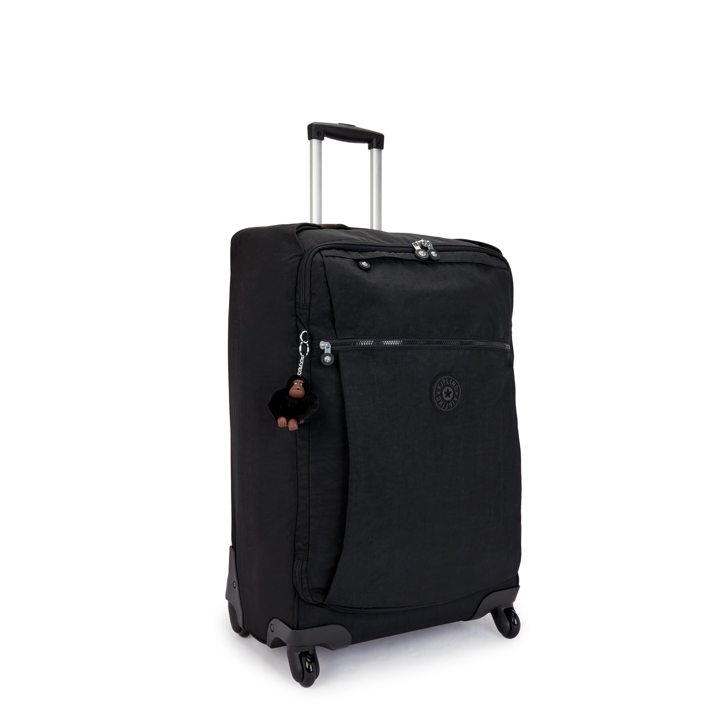 Kipling Darcey Medium Rolling Luggage - Black Tonal Carry-On Suitcase for Women | Perfect for Business Travel & Weekend Getaways