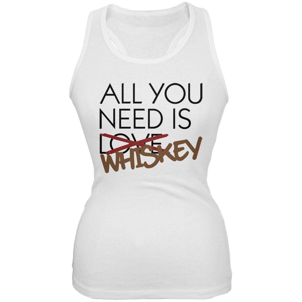 Whiskey Lover White Soft Juniors Tank Top - Trendy Casual Wear for Parties, Concerts & Summer Outfits