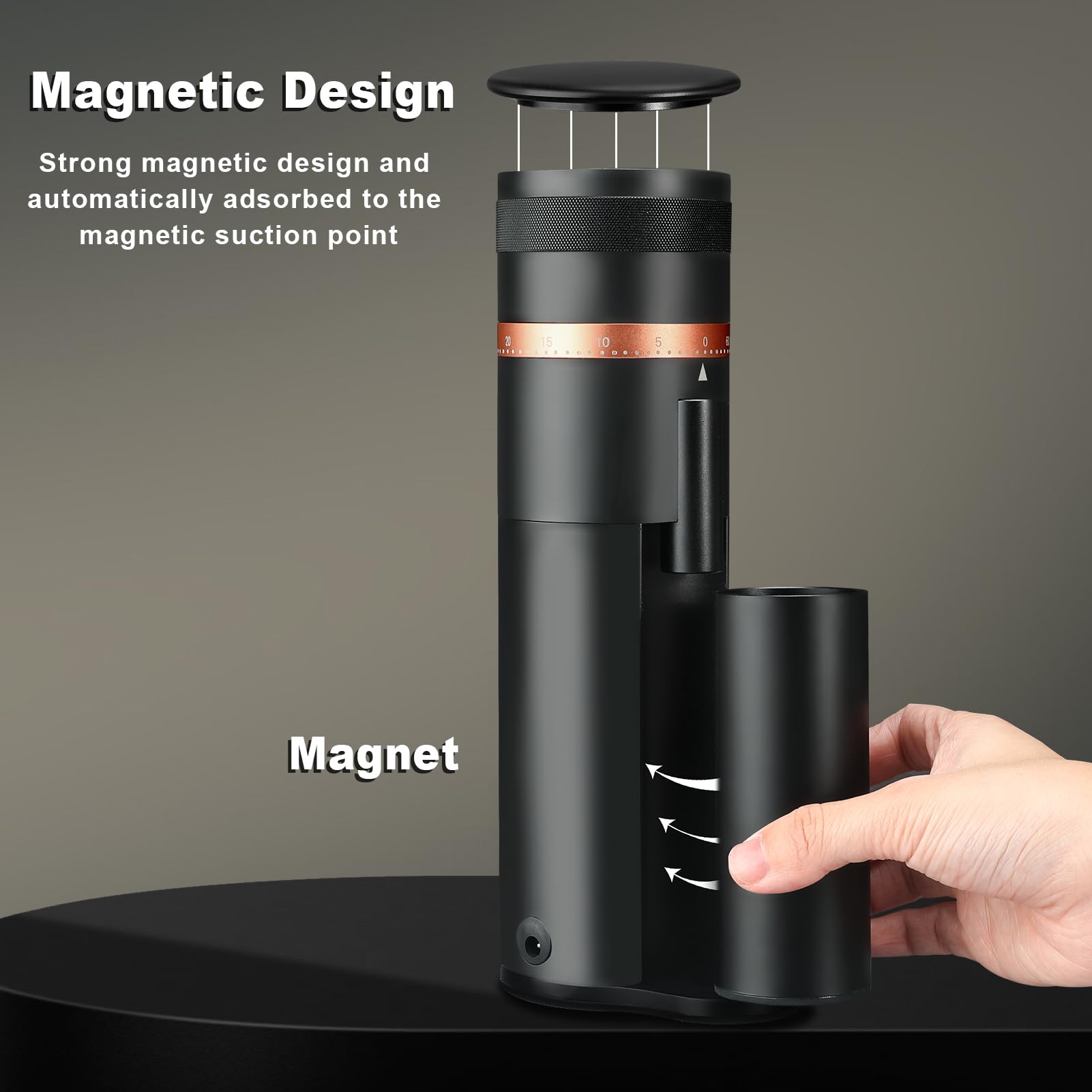 Premium Mongdio Single Dose Electric Coffee Grinder - 60 Adjustable Settings for Espresso & Brewing - Aluminum Bean Grinder with LCD Display (Black) - Perfect for Home Baristas & Coffee Shops