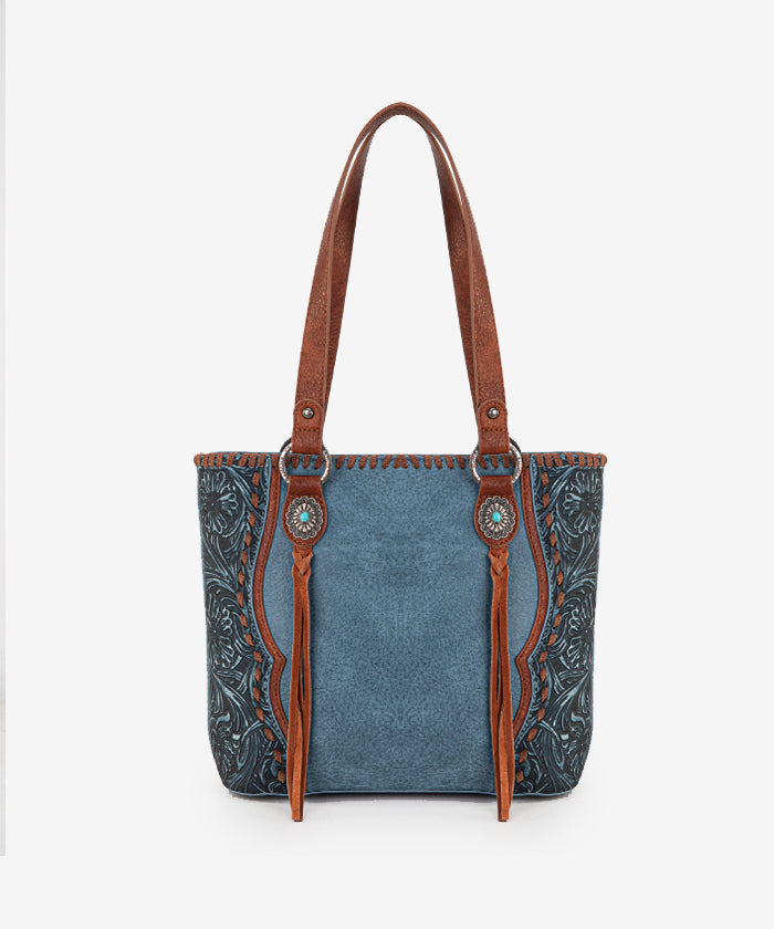 Trinity Ranch Floral Tooled Concealed Carry Tote Bag Set - Stylish Leather Purse with Hidden Gun Compartment for Women | Perfect for Everyday Carry, Travel & Outdoor Adventures