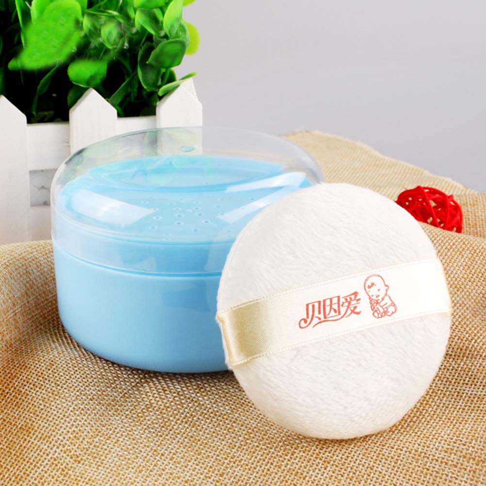 Healifty 2-Piece Makeup Powder Puff Set with Empty Body Powder Container & Sifter - Soft Bath Powder Puffs for Home & Travel - Ideal for Post-Shower, Baby Care & On-the-Go Touch Ups