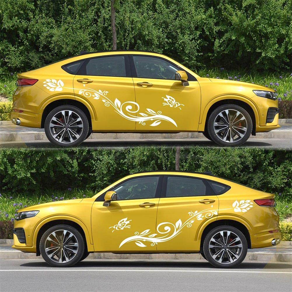 Butterfly & Floral Car Decals - Universal Waterproof Vinyl Stickers for Car Side Body, Hood & Windows | DIY Decoration for Women | Perfect for Customizing Sedans, SUVs & Trucks