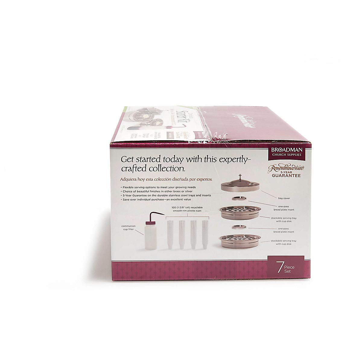 Broadman Church Supplies RemembranceWare Communion Starter Kit - Silver Plated for Holy Communion, Baptism & Church Services - Perfect for Churches, Chapels & Home Worship