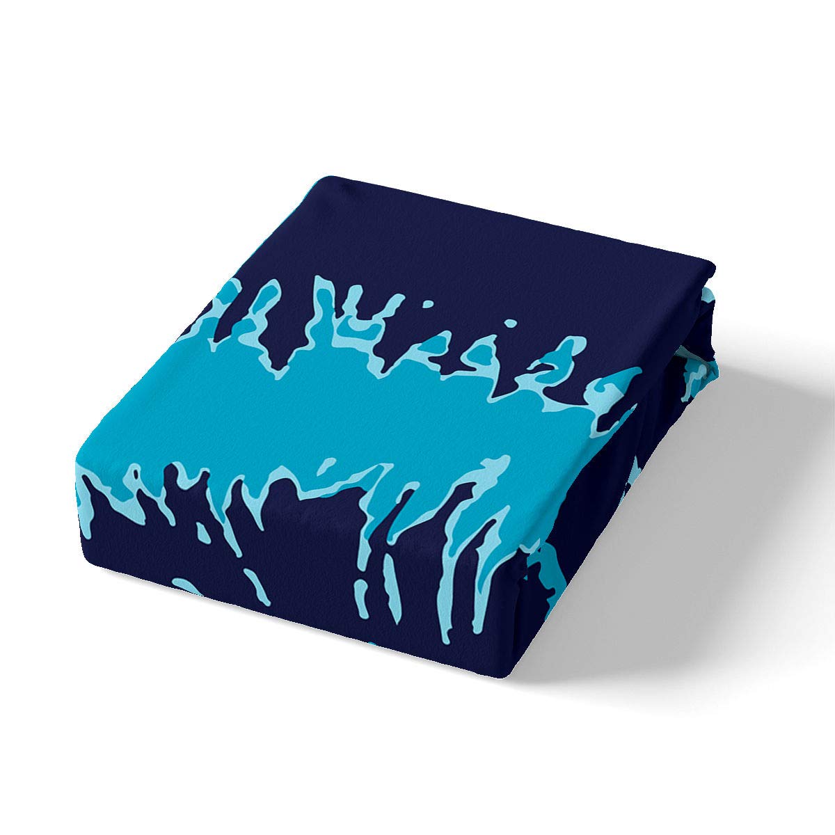 Erosebridal Batik Fitted Sheet Set - Mandala Tie Dye Spiral Design, Blue Abstract Art Bedding for Kids, Teens, Adults (Twin Size, 1 Fitted Sheet + 1 Pillowcase) - Perfect for Boho Bedrooms, Dorm Rooms & Guest Beds