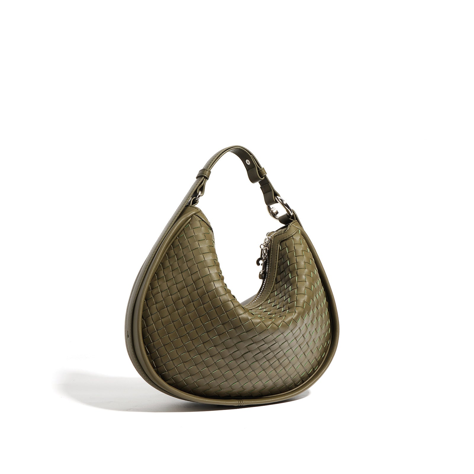 Stylish Woven Crescent Leather Crossbody Bag for Women - Perfect for Work, Travel & Everyday Use