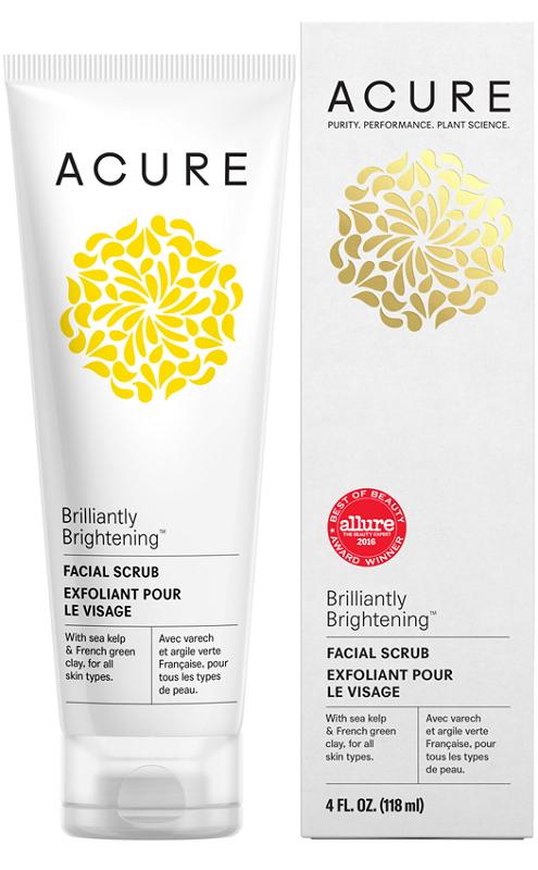 Acure Brightening Facial Scrub - Exfoliating Face Wash for Glowing Skin | Natural & Vegan Skincare for Daily Use & Sensitive Skin Care Routine
