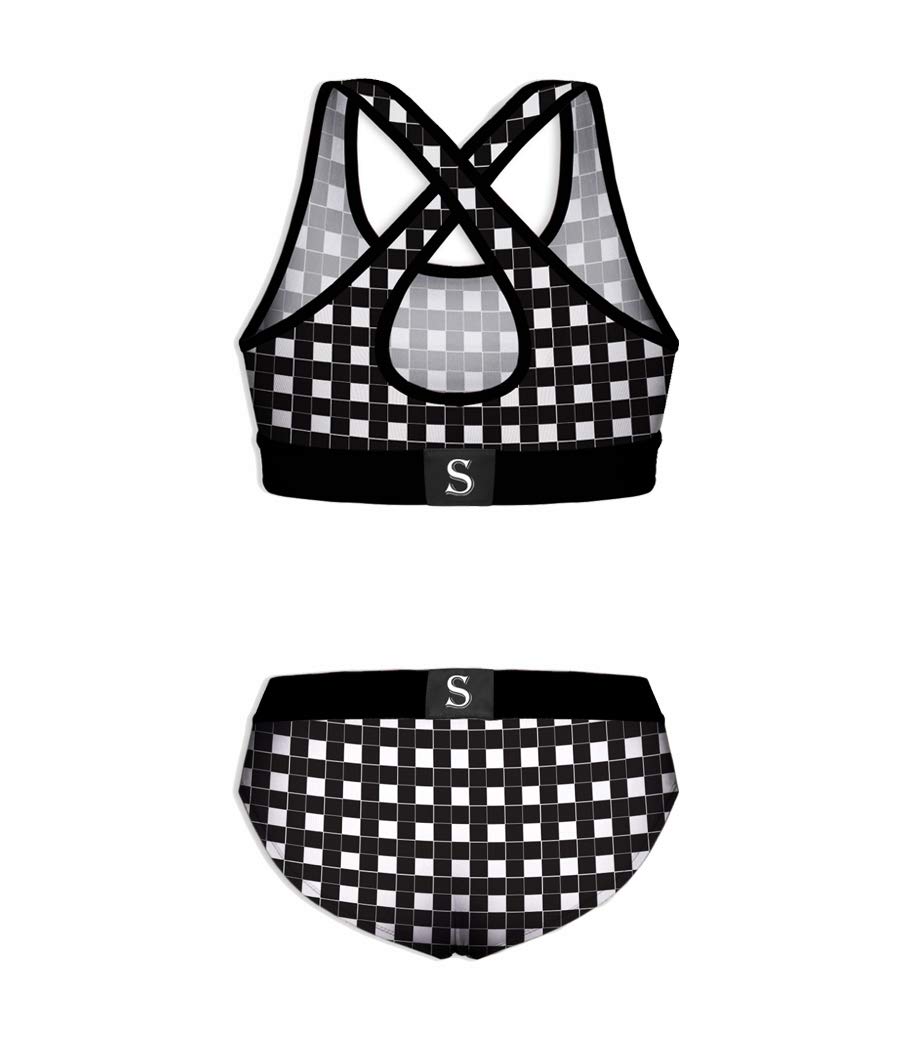 Sunshine Swing Women's 2-Piece Printed Yoga Outfit Set - Seamless Tank Top Bra & Workout Shorts for Running, Gym & Lounge Wear