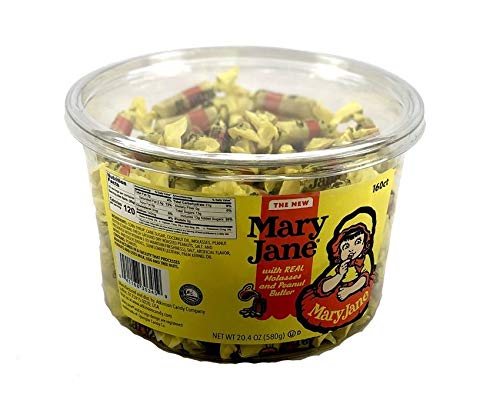 Vintage Mary Jane Candy Jar - Classic Peanut Butter & Molasses Chews - Perfect for Nostalgic Gifts, Party Favors & Home Decor