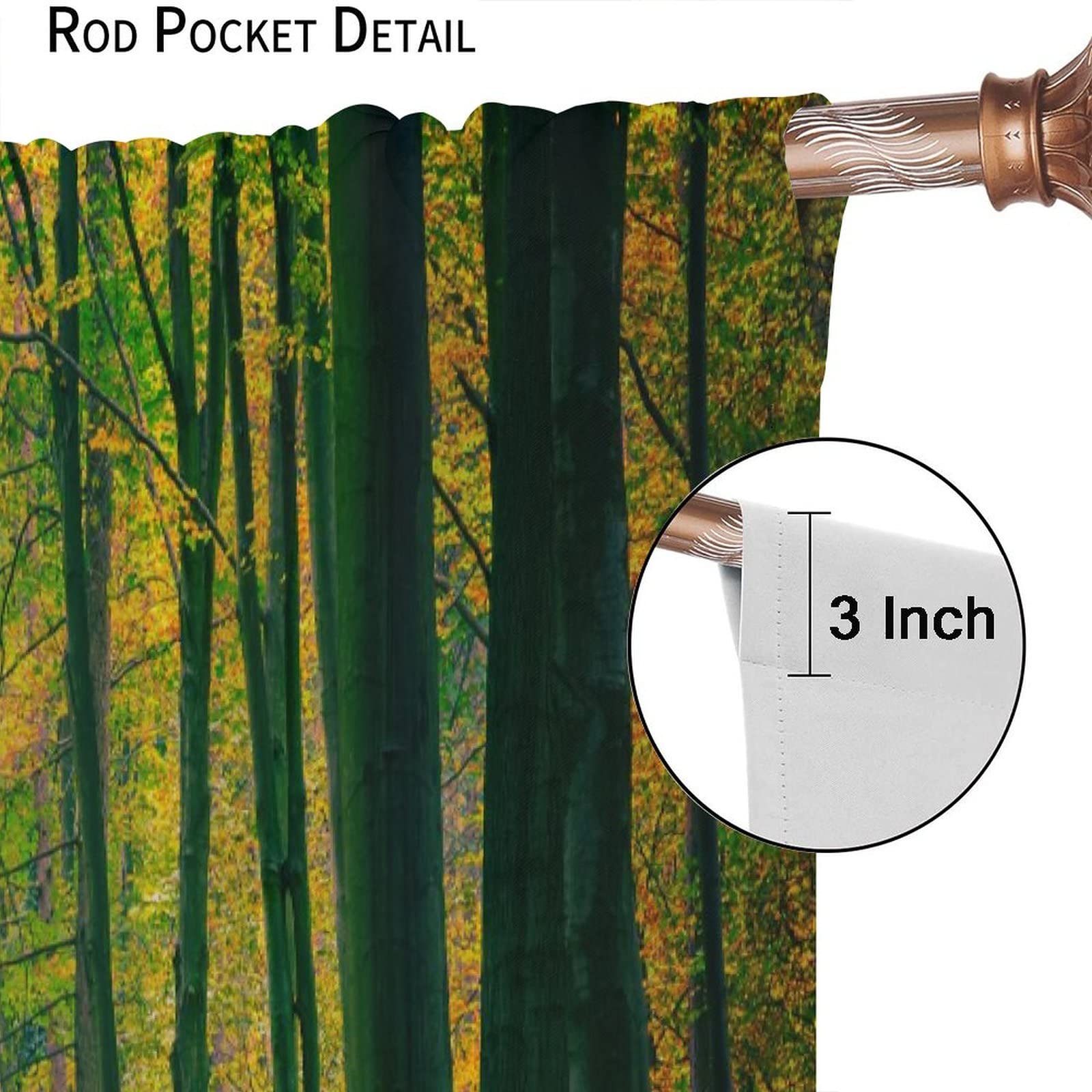 Autumn Forest Curtains - Dry Fallen Leaves Design for Bedroom, Living Room & Cafe Decor (42x63 inches) | Nature-Inspired Window Treatments for Cozy Fall Atmosphere