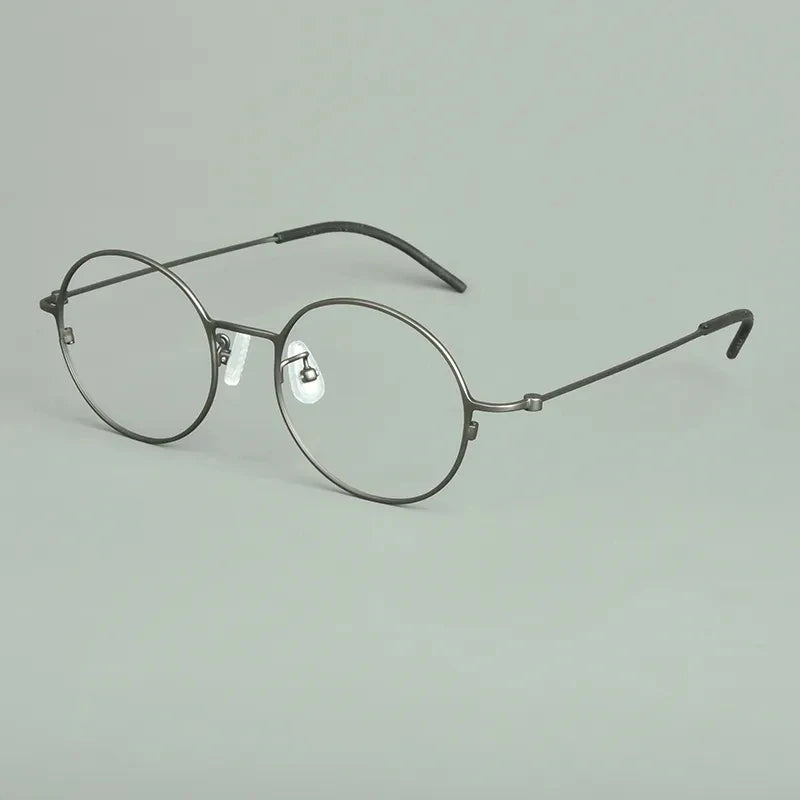 Aimee Unisex Full Rim Round Titanium Eyeglasses Frame 14502 - Lightweight Durable Glasses for Men & Women, Perfect for Reading, Work, and Everyday Use