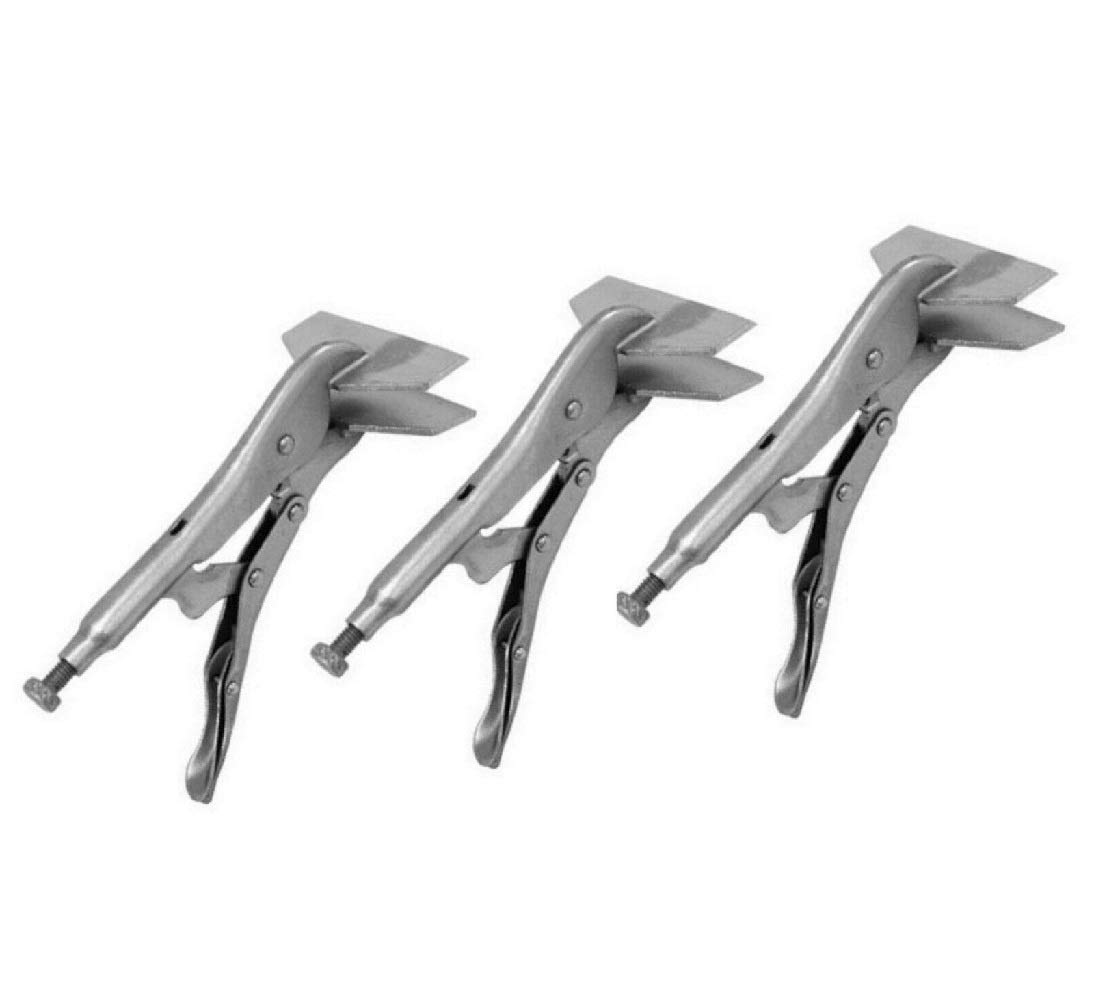 3-Piece 9-Inch Sheet Metal Locking Clamps - Heavy Duty Flat Bill Hand Welding Clamps for Metalworking, Woodworking & DIY Projects