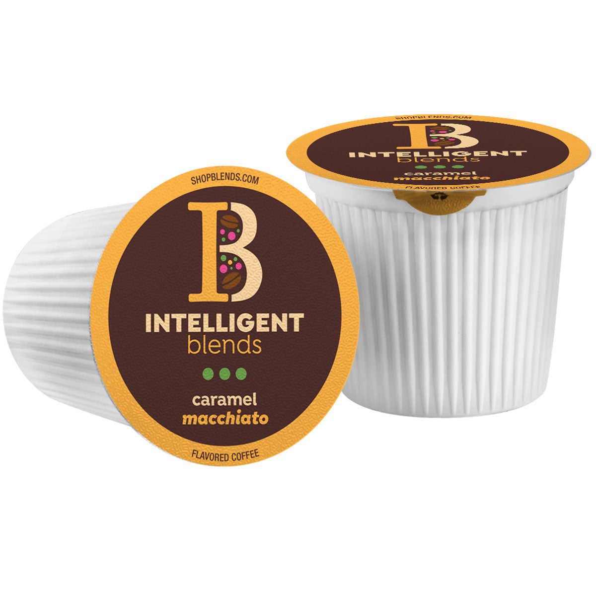Intelligent Blends Caramel Macchiato Medium Roast Coffee Pods - Compatible with Keurig 2.0 K-Cup Brewers - Perfect for Home & Office Coffee Breaks