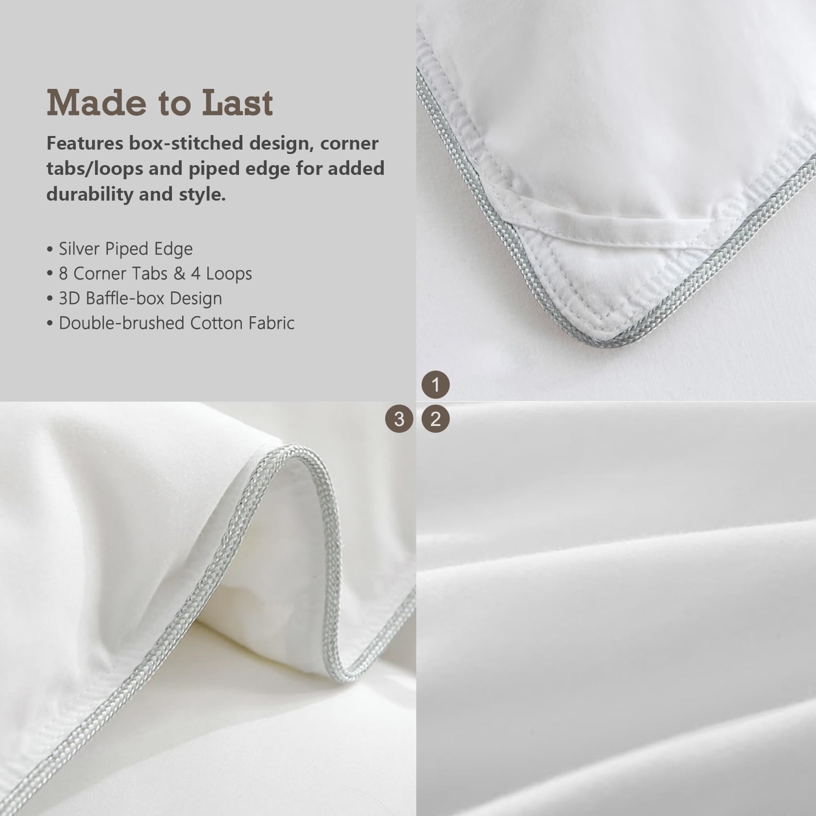 Premium Queen Size Feather Down Comforter - All Seasons Fluffy Duvet Insert with High Fill Power | Ultra-Soft Blend Cover | 90x90 Inches White | Perfect for Cozy Bedroom, Guest Room & Luxury Hotel Style Comfort