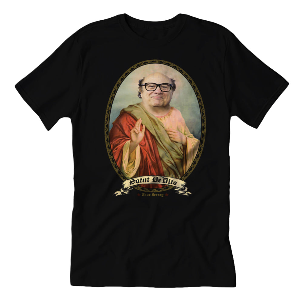 Saint Danny DeVito Graphic T-Shirt - Funny Vintage Pop Culture Tee for Men & Women - Perfect for Casual Wear, Cosplay & Fan Gifts