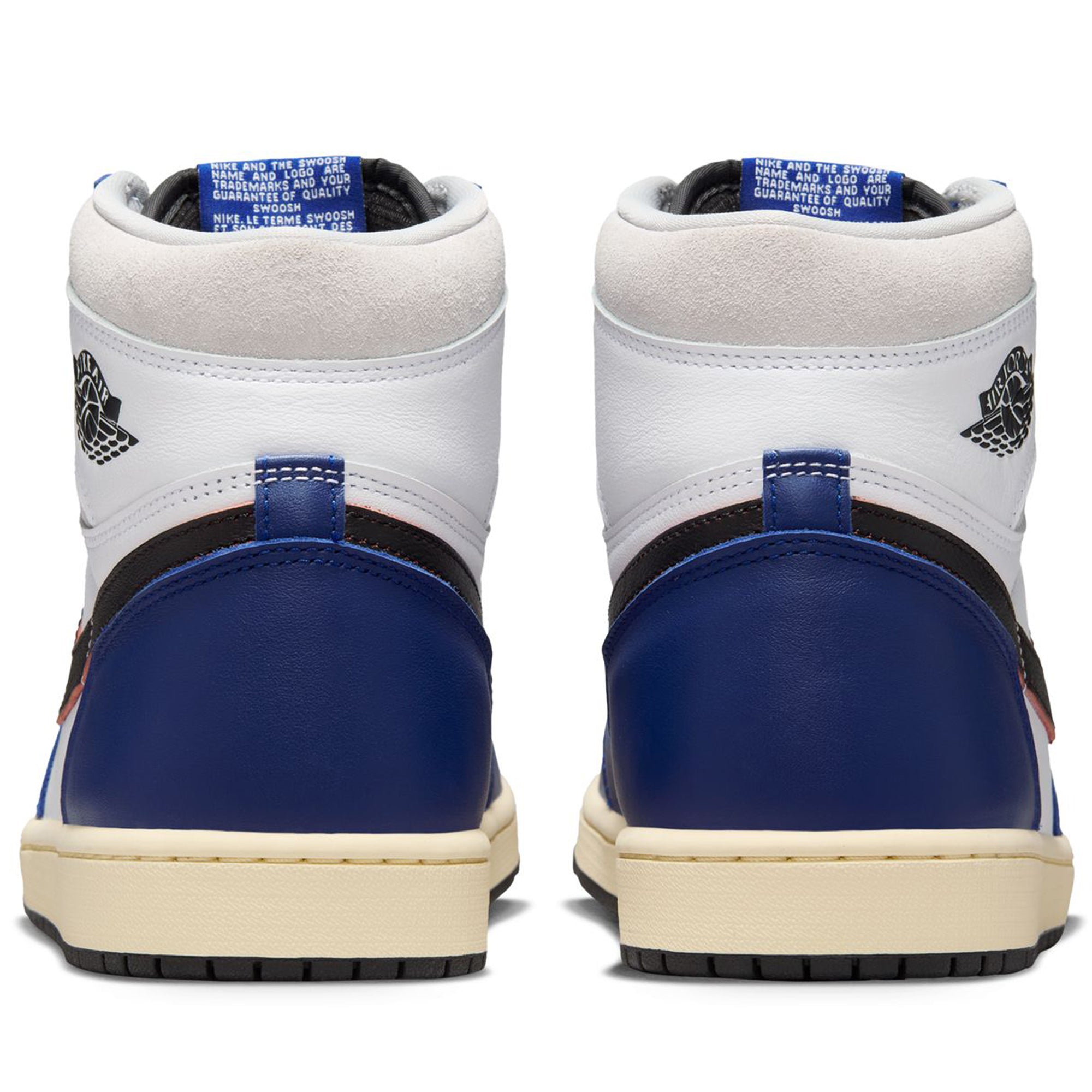 Air Jordan 1 Retro High OG Sneakers - Men's White & Royal Blue Basketball Shoes for Casual Wear & Street Style