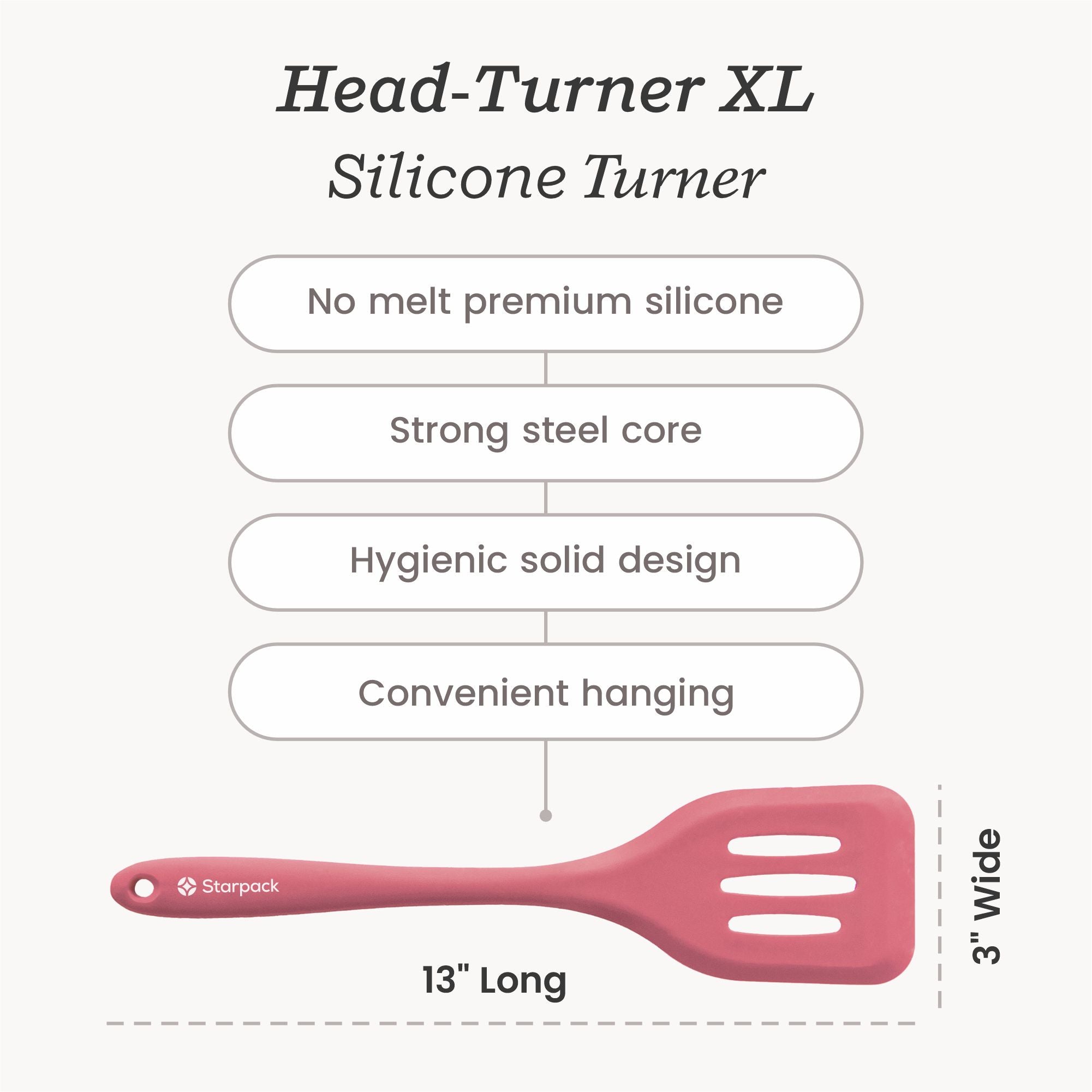 XL Silicone Turner Spatula - Heat Resistant, Non-Stick Kitchen Utensil for Flipping Pancakes, Eggs & Burgers - Perfect for Grilling, Cooking & Baking