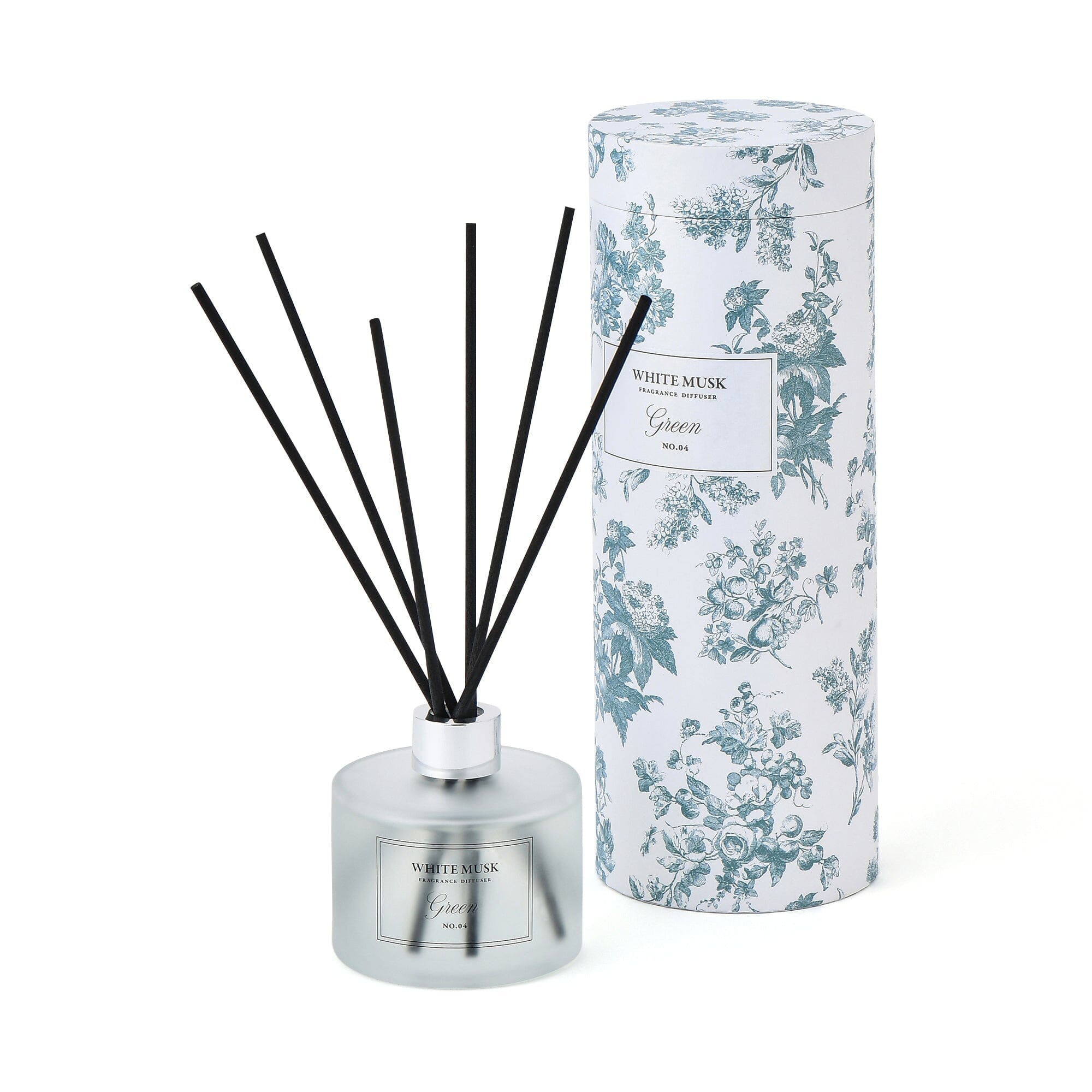 Classic White Musk Green Flower Diffuser - Aromatherapy Essential Oil Reed Diffuser for Home, Office, Spa & Relaxation - Long-Lasting Fragrance for Stress Relief & Mood Enhancement