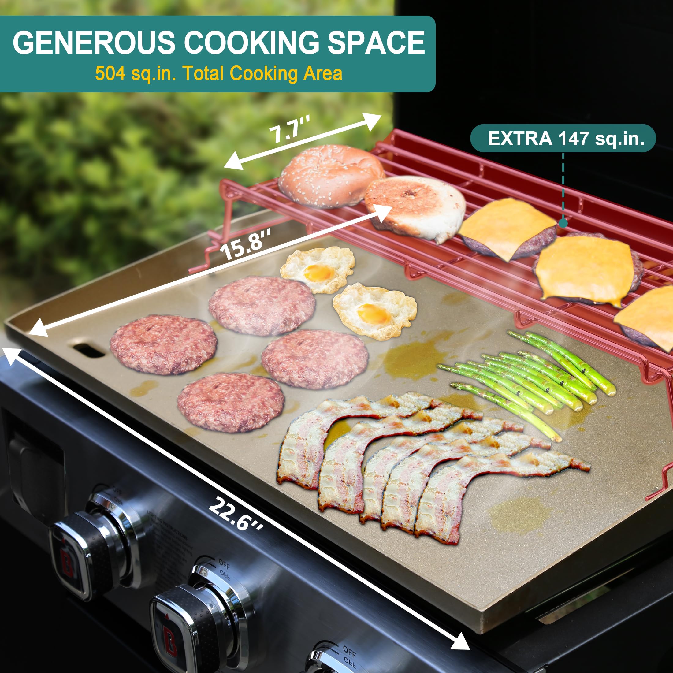 **Brand-Man 3-Burner Propane Griddle – 28,000 BTU Flat Top Gas Grill with Lid, Folding Side Tables, Warming Rack & Rolling Cart – Perfect for Outdoor BBQ, Camping, Tailgating, and Backyard Cooking**