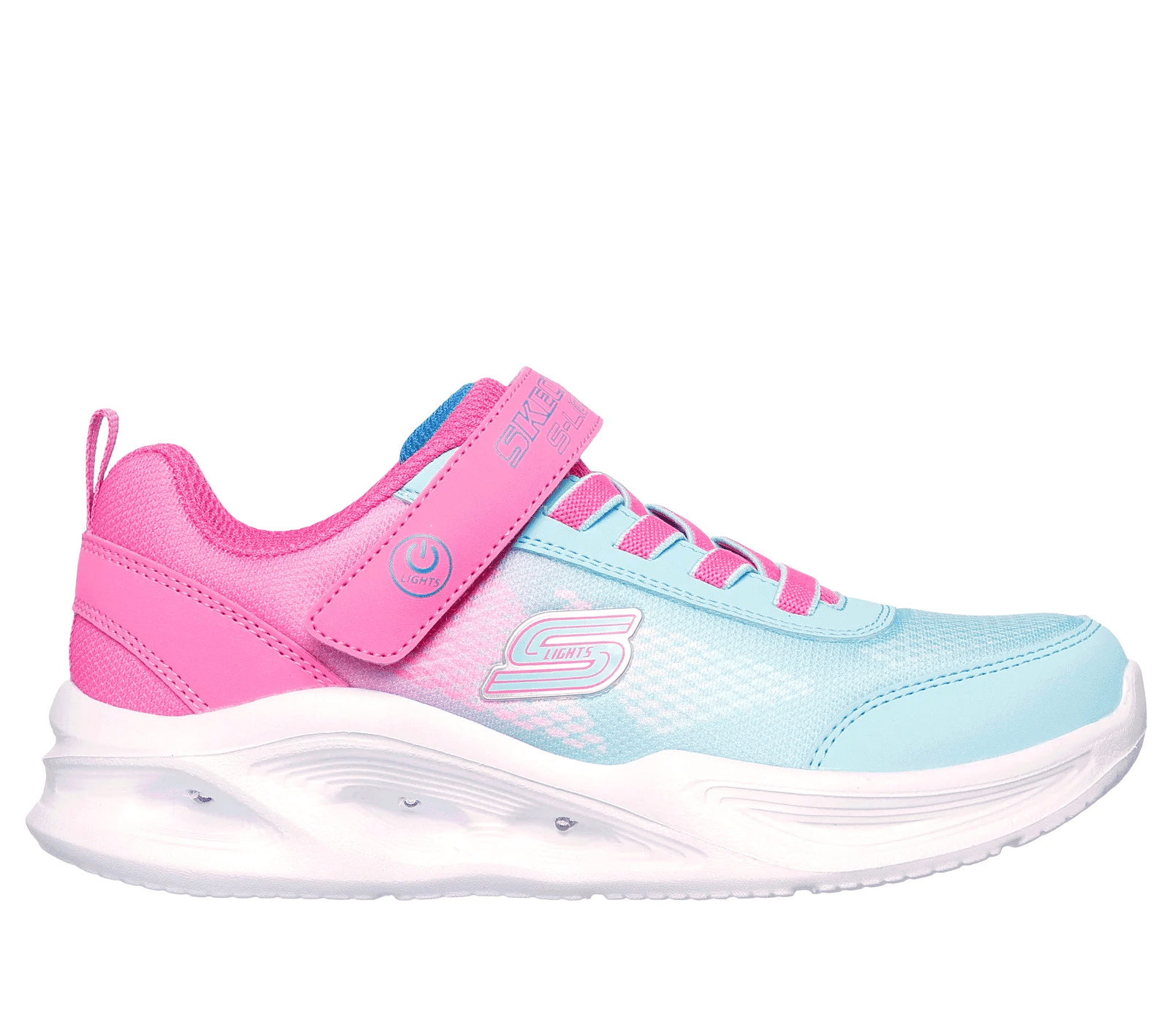 Skechers Turquoise Sola Glow S Lights Kids' Sneakers - Comfortable Light-Up Shoes for Girls & Boys - Perfect for School, Play & Outdoor Activities